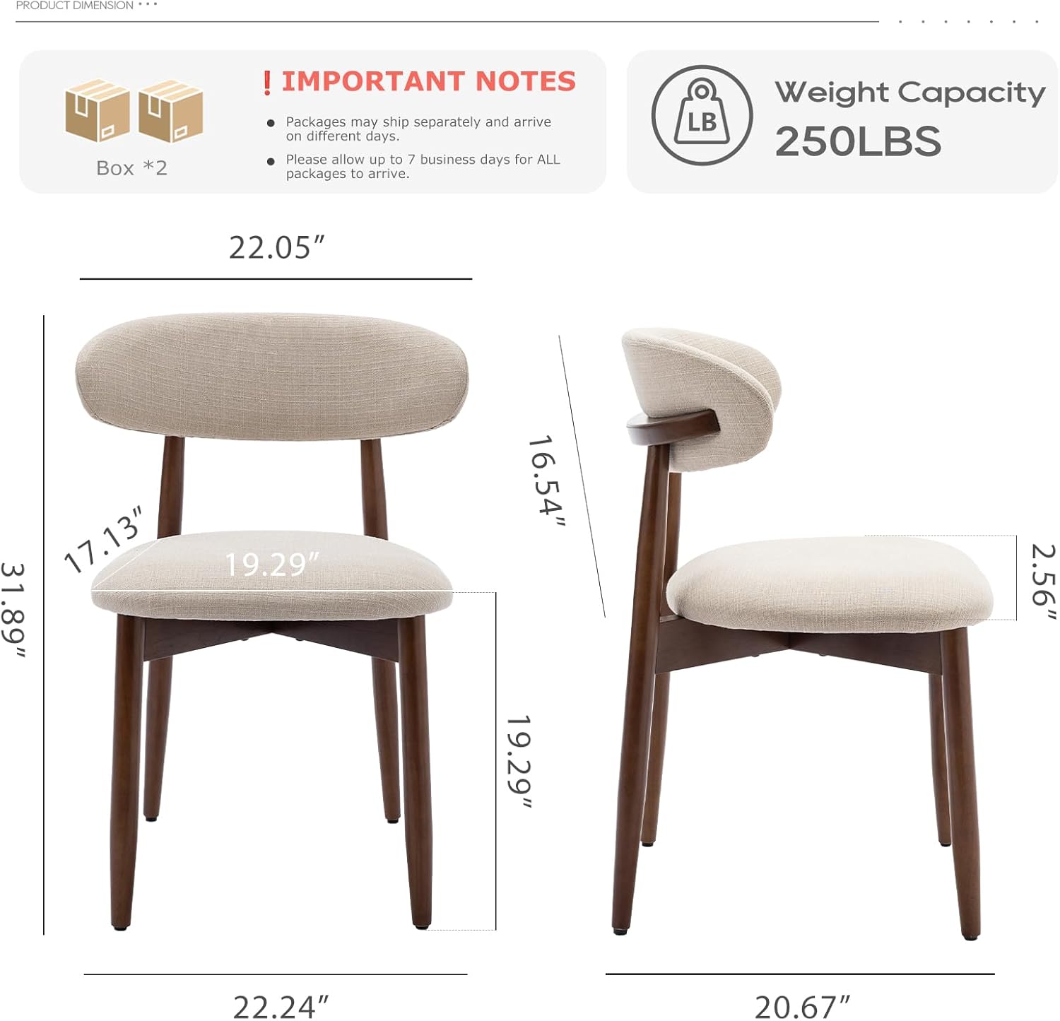 Wooden Dining Chairs Set of 4