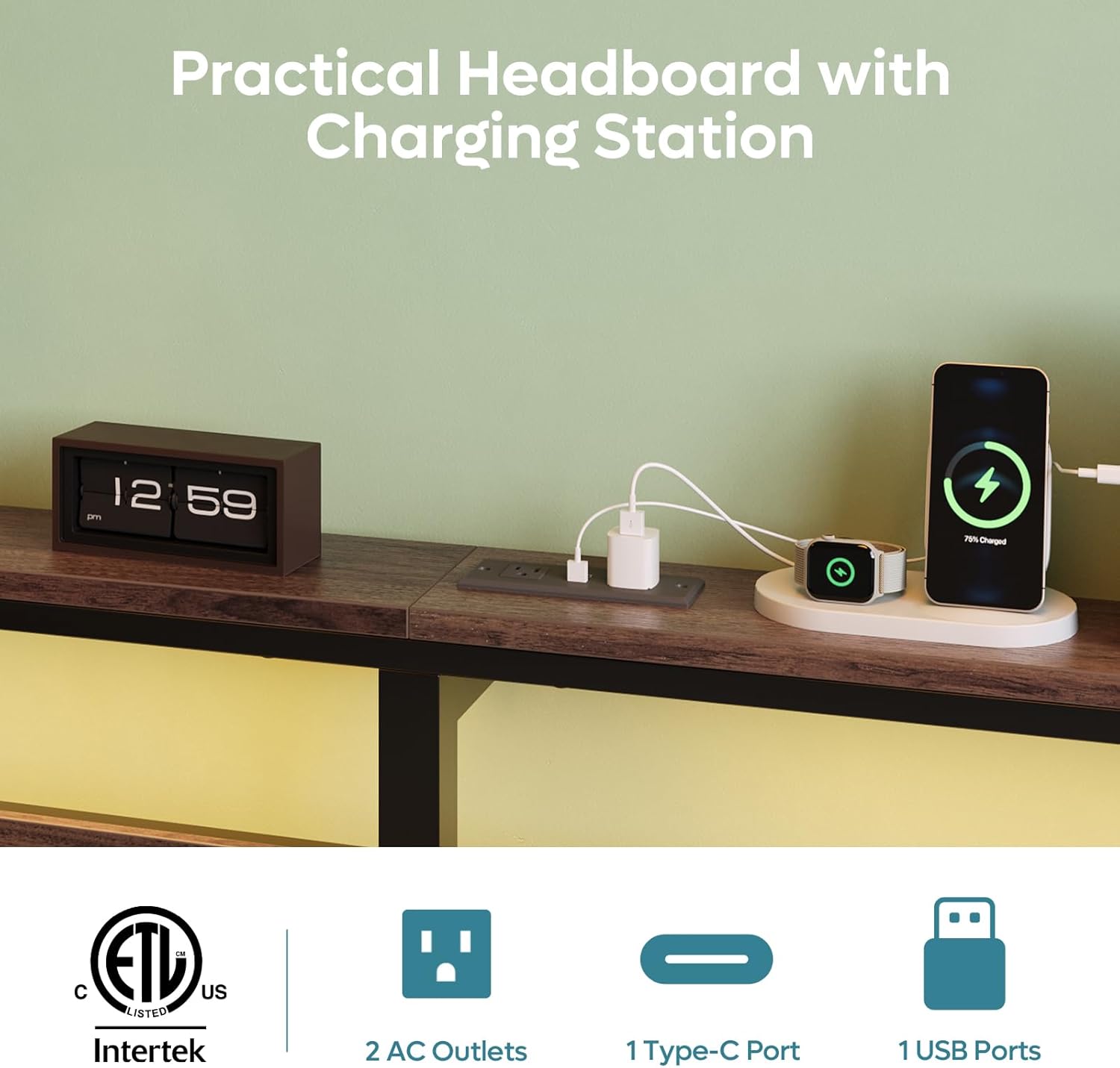 Full Bed Frame with Headboard