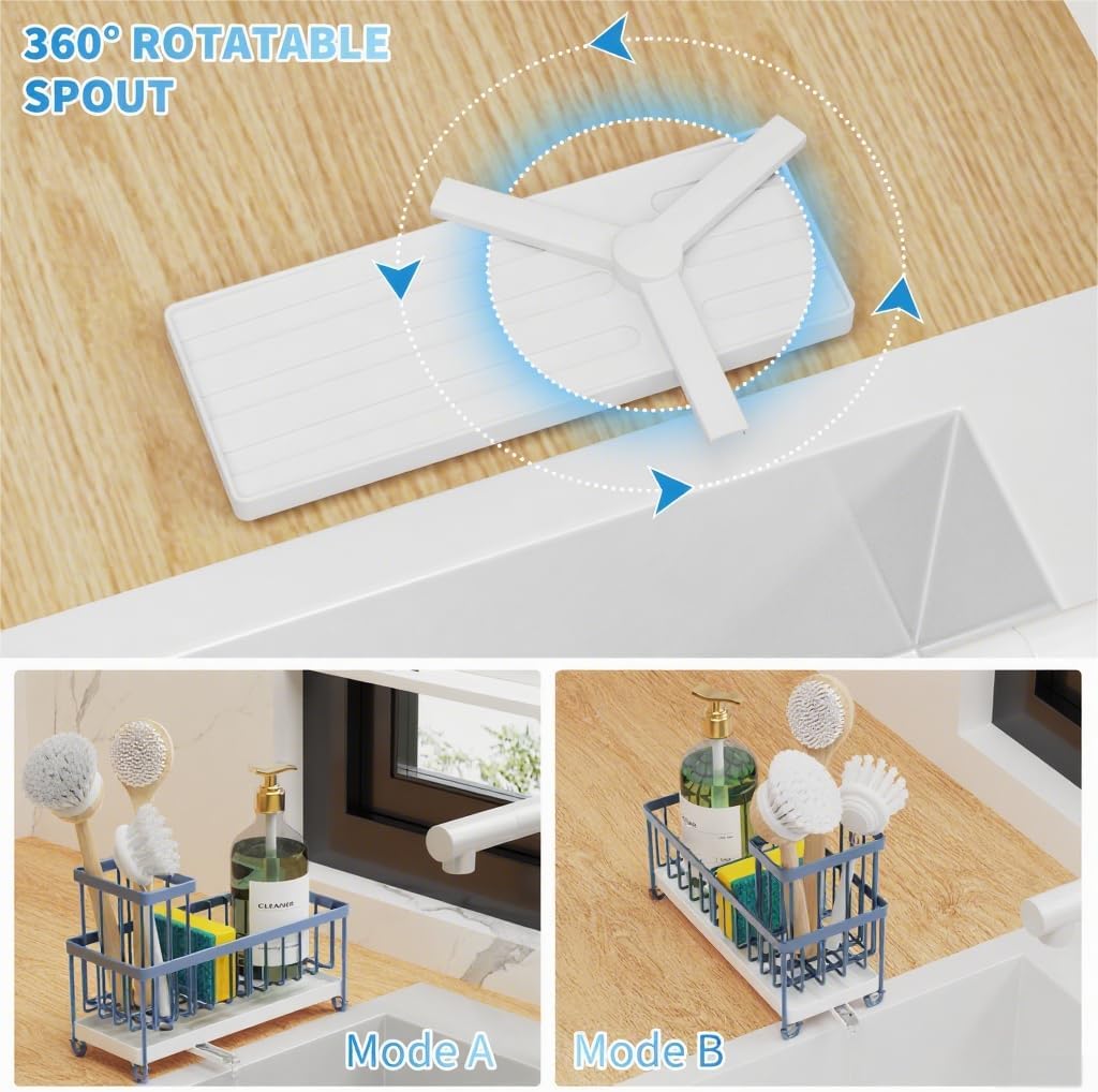 Black Sponge Holder for Kitchen Sink,