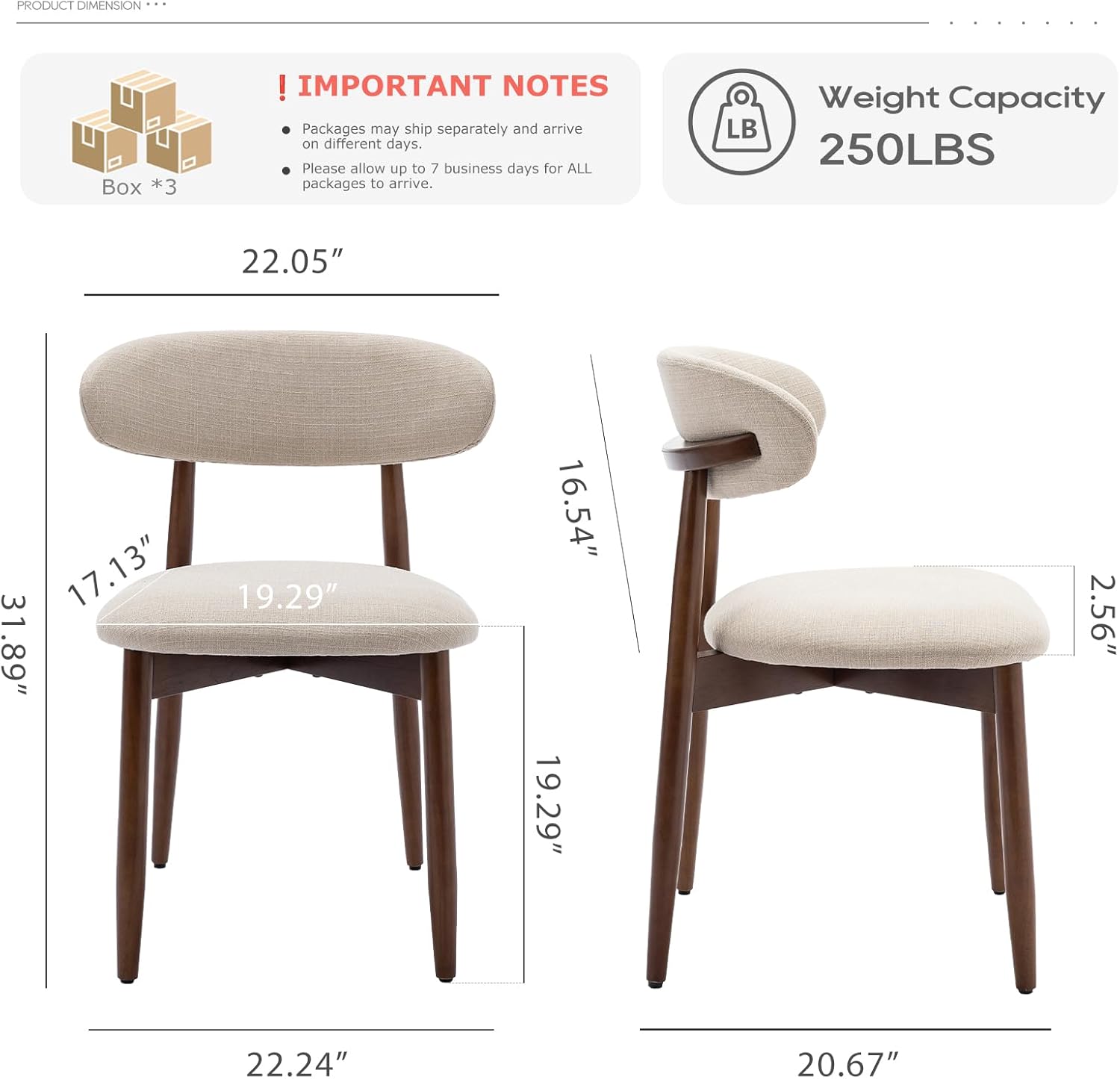 Wooden Dining Chairs Set of 4