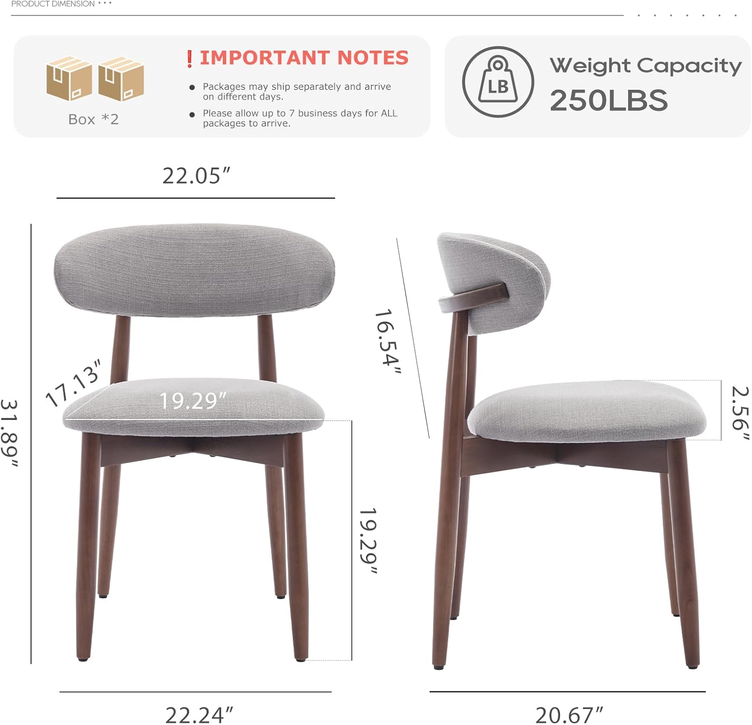 Wooden Dining Chairs Set of 4