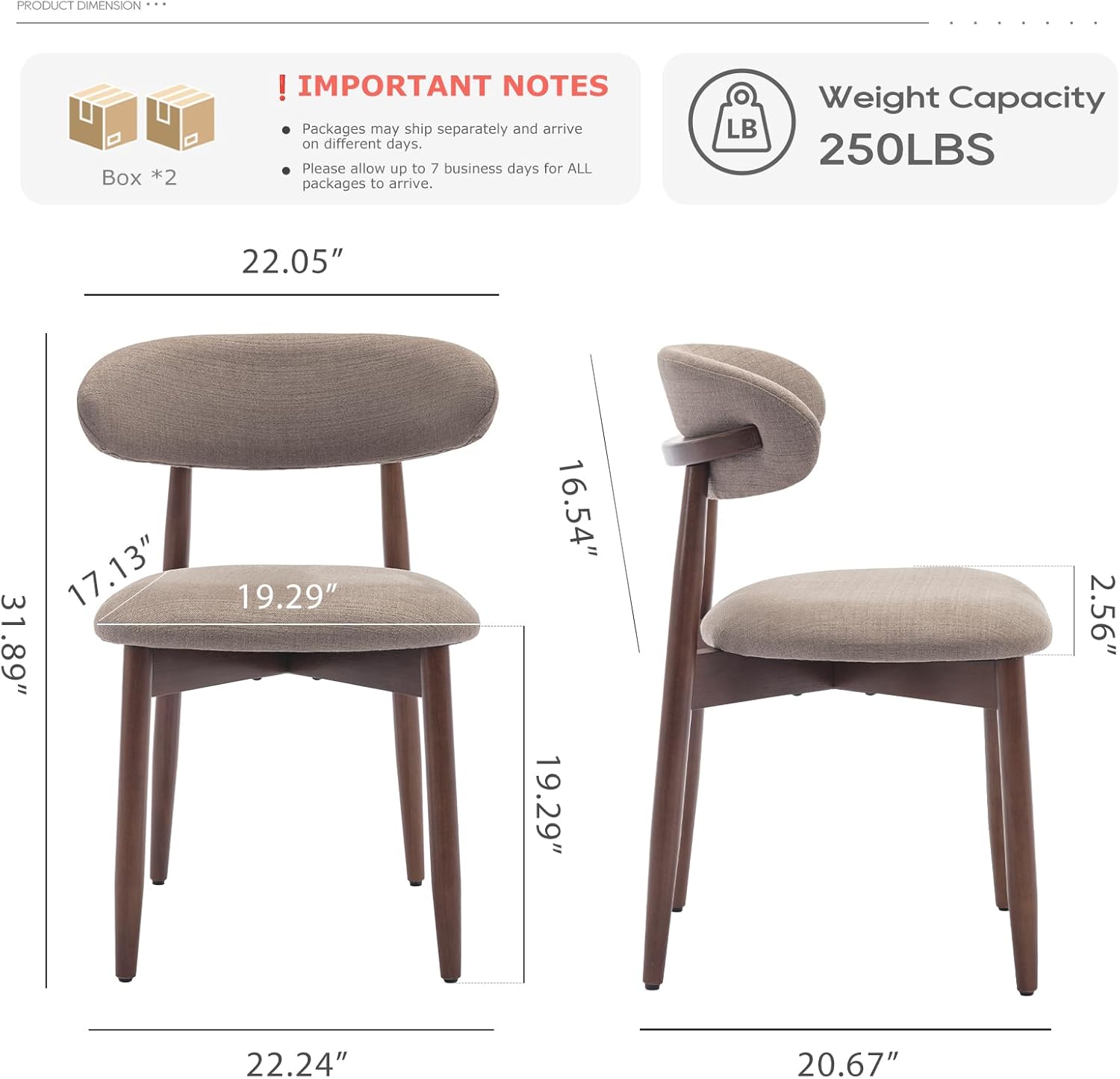 Wooden Dining Chairs Set of 4