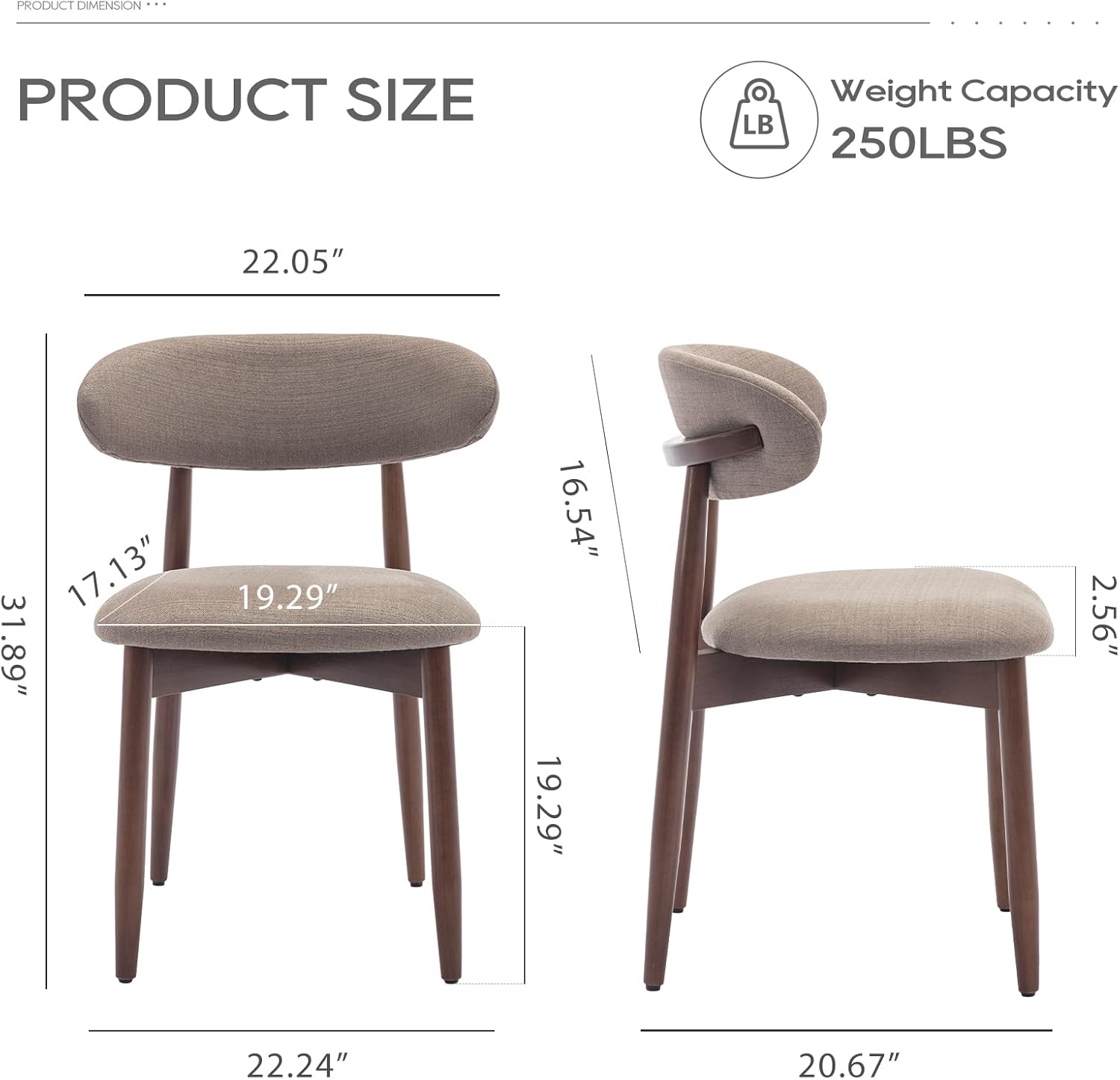 Wooden Dining Chairs Set of 4