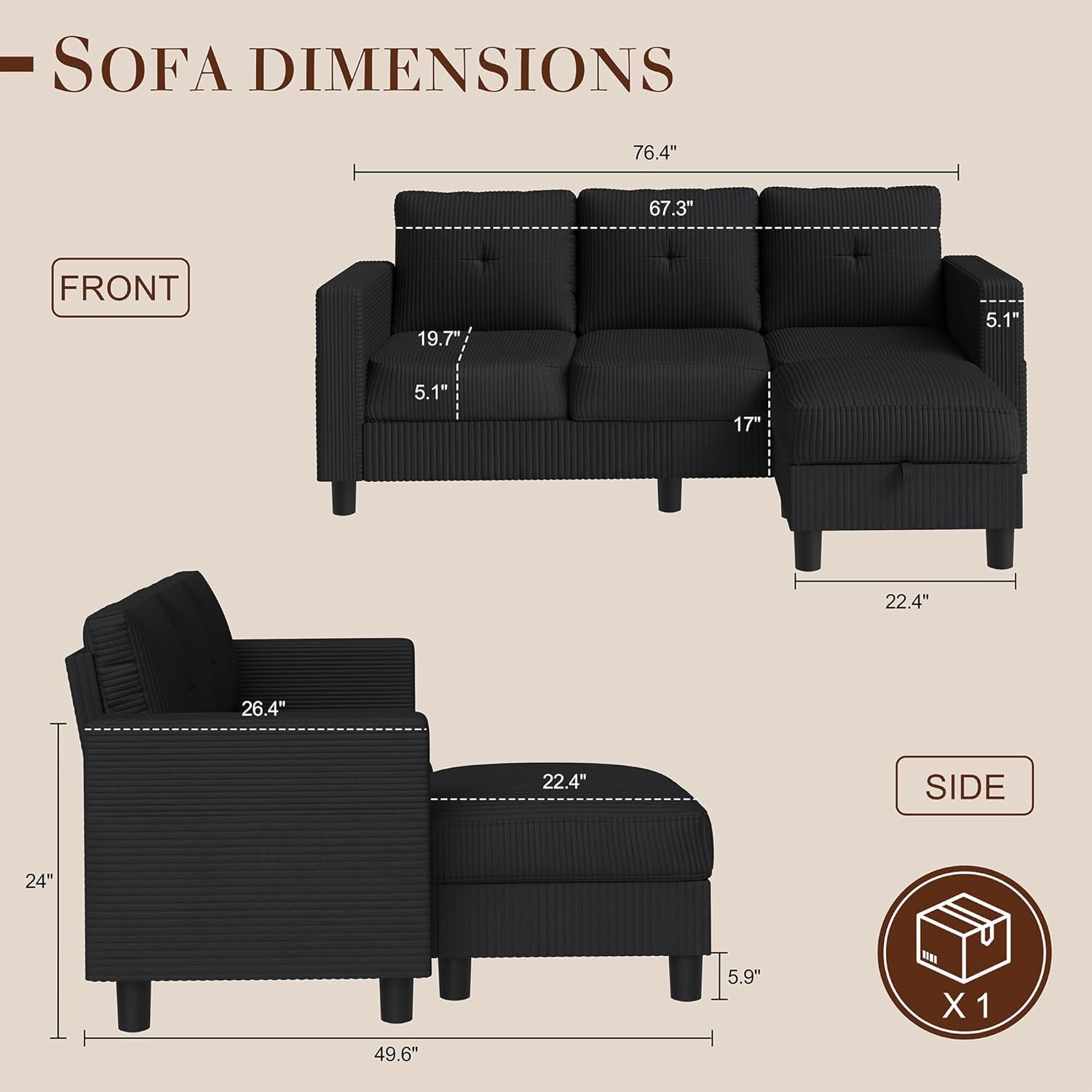 Sectional Sofas Couches for Living Room