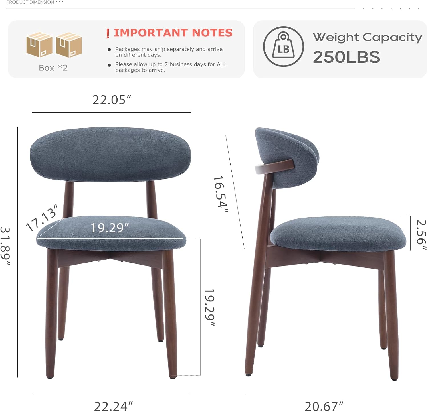 Wooden Dining Chairs Set of 4