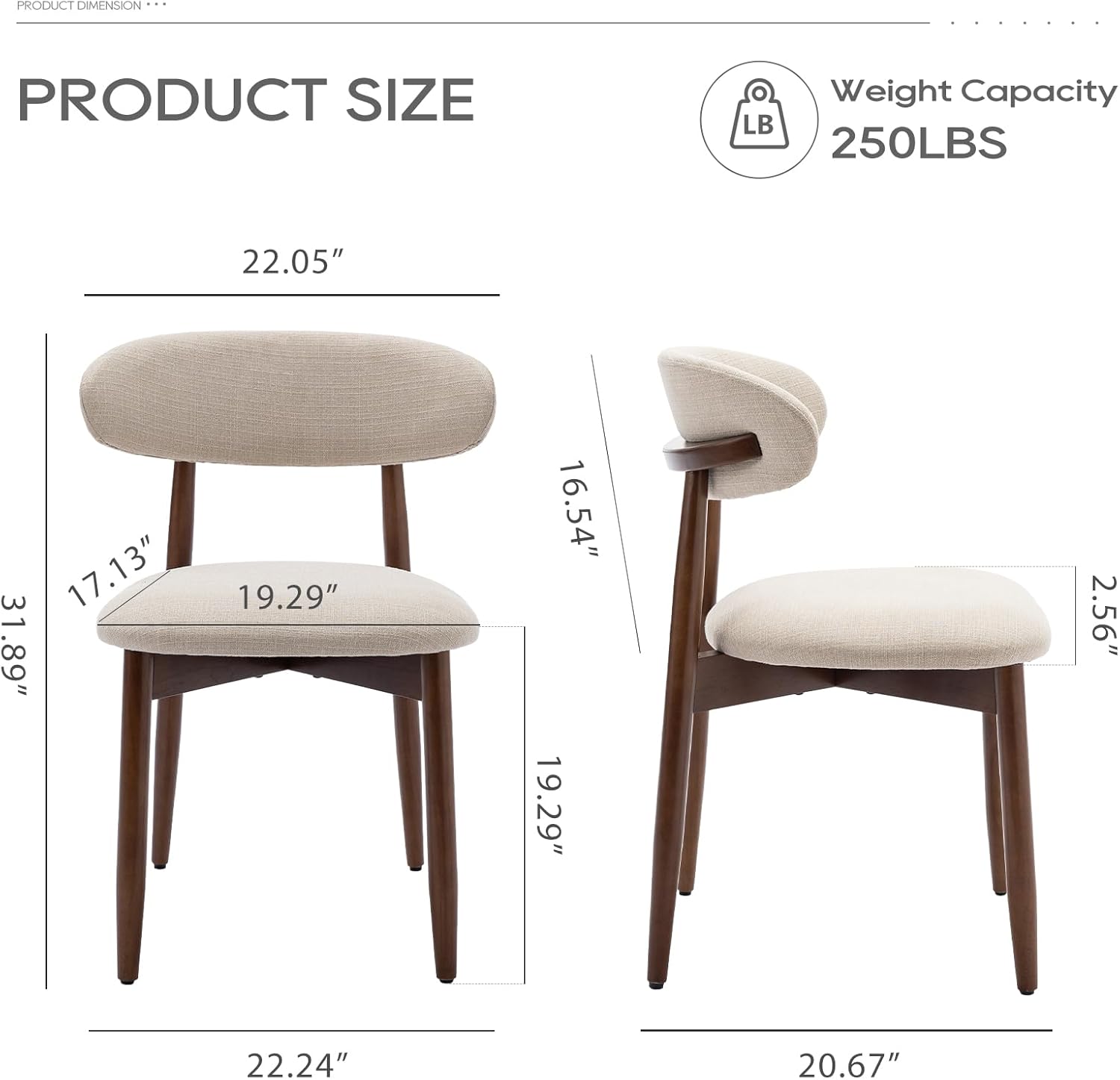 Wooden Dining Chairs Set of 4