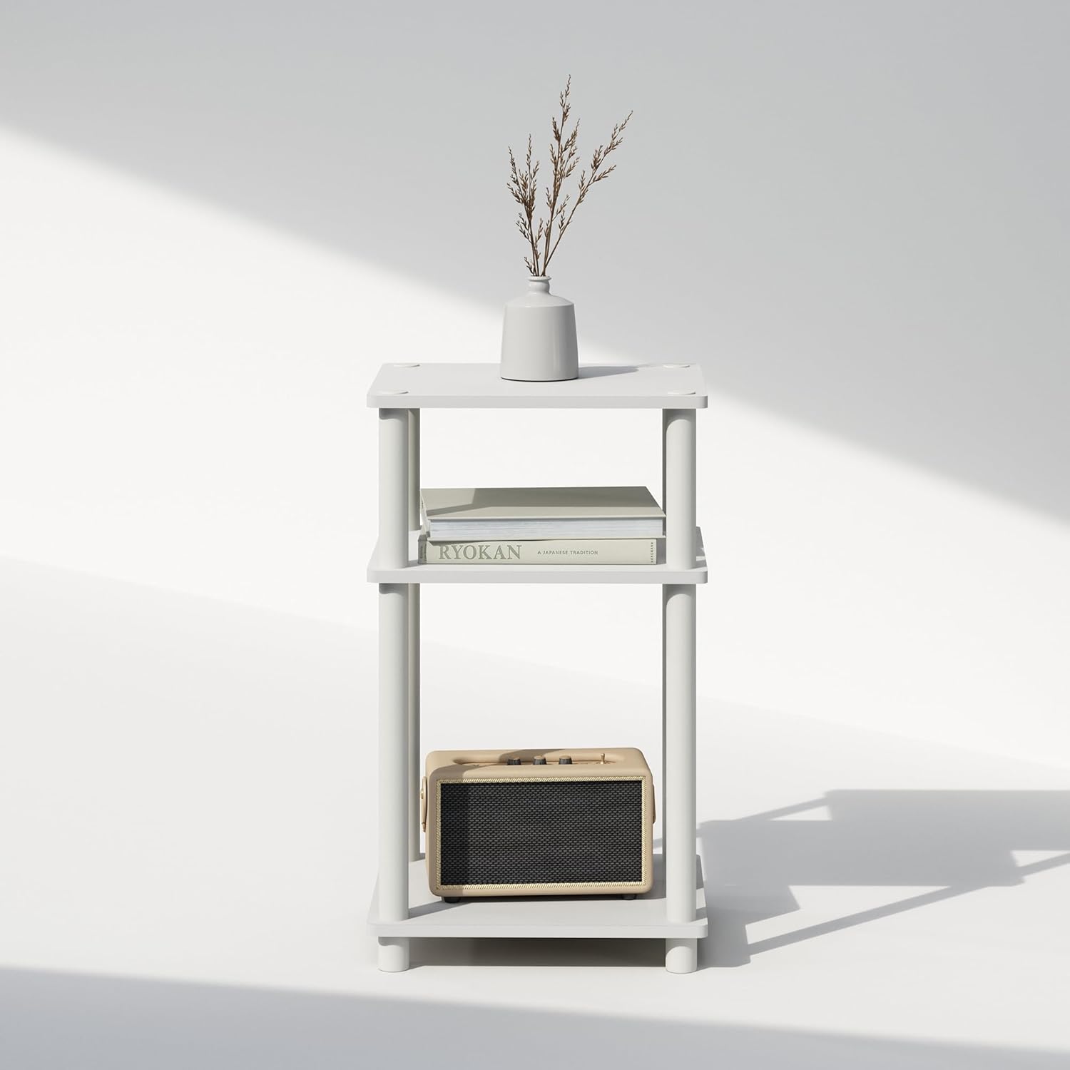 Just Turn-N-Tube Open Storage Nightstand,