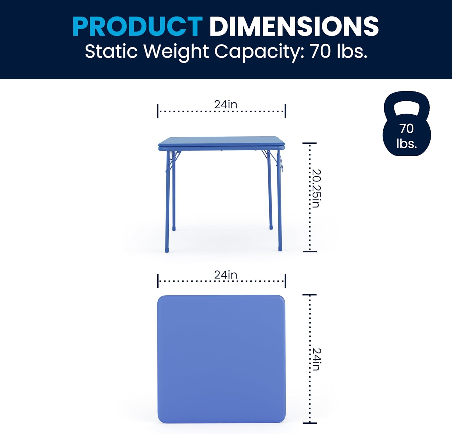 Flash Furniture Mindy Kids 5-Piece set Folding Square Table and Chairs