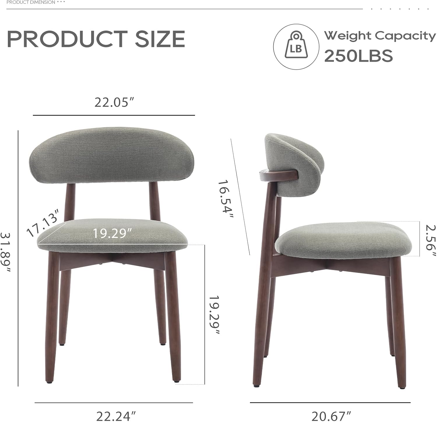 Wooden Dining Chairs Set of 4