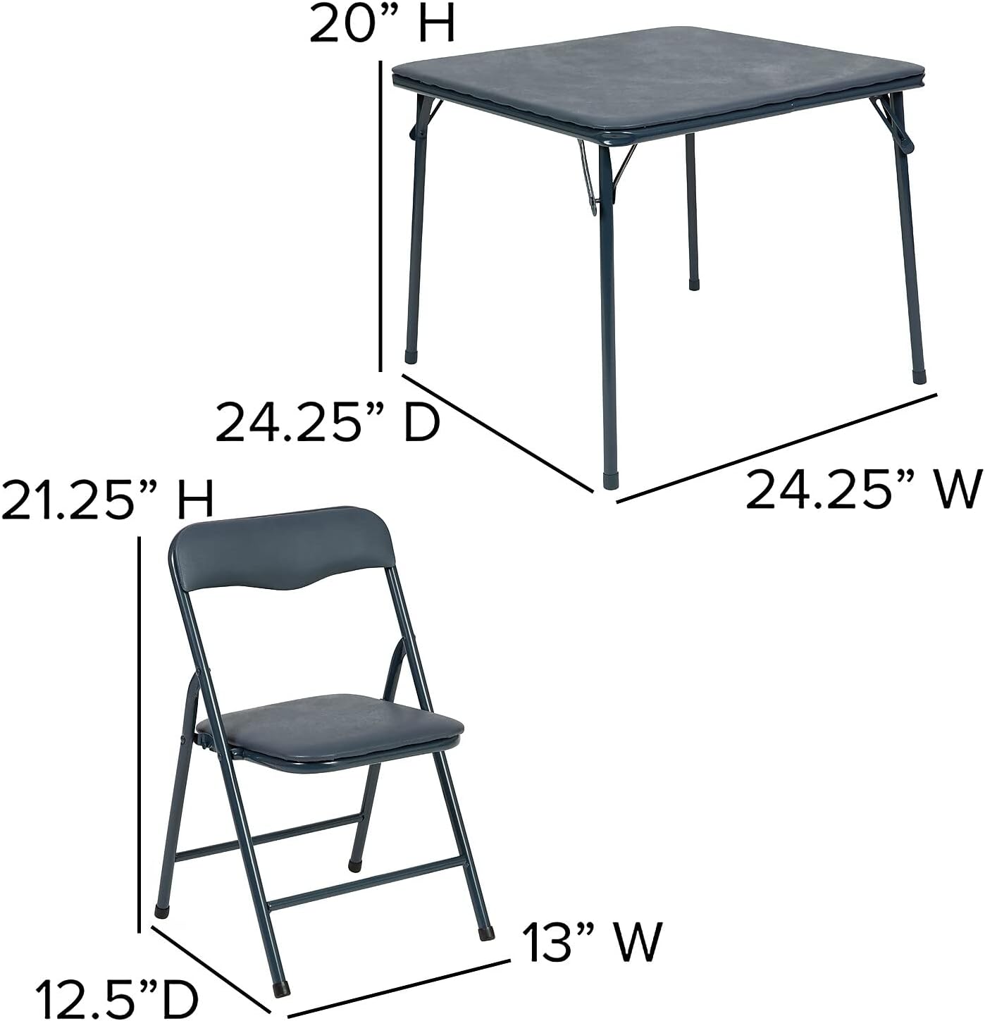 Flash Furniture Mindy Kids 5-Piece set Folding Square Table and Chairs