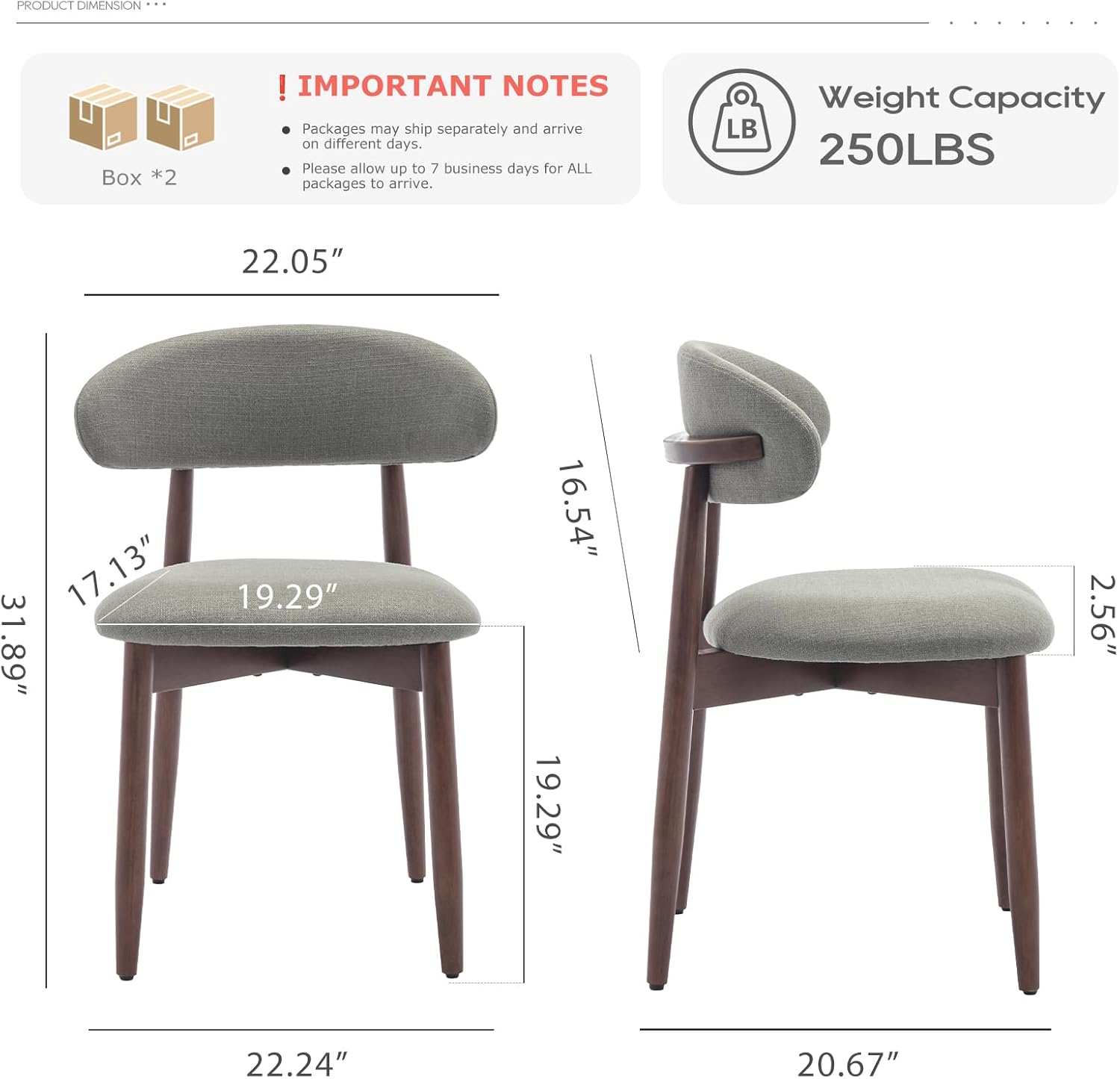 Wooden Dining Chairs Set of 4