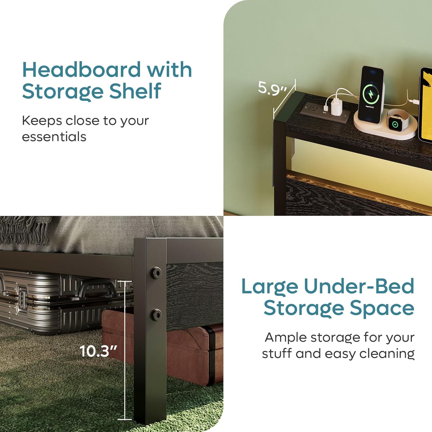 Full Bed Frame with Headboard