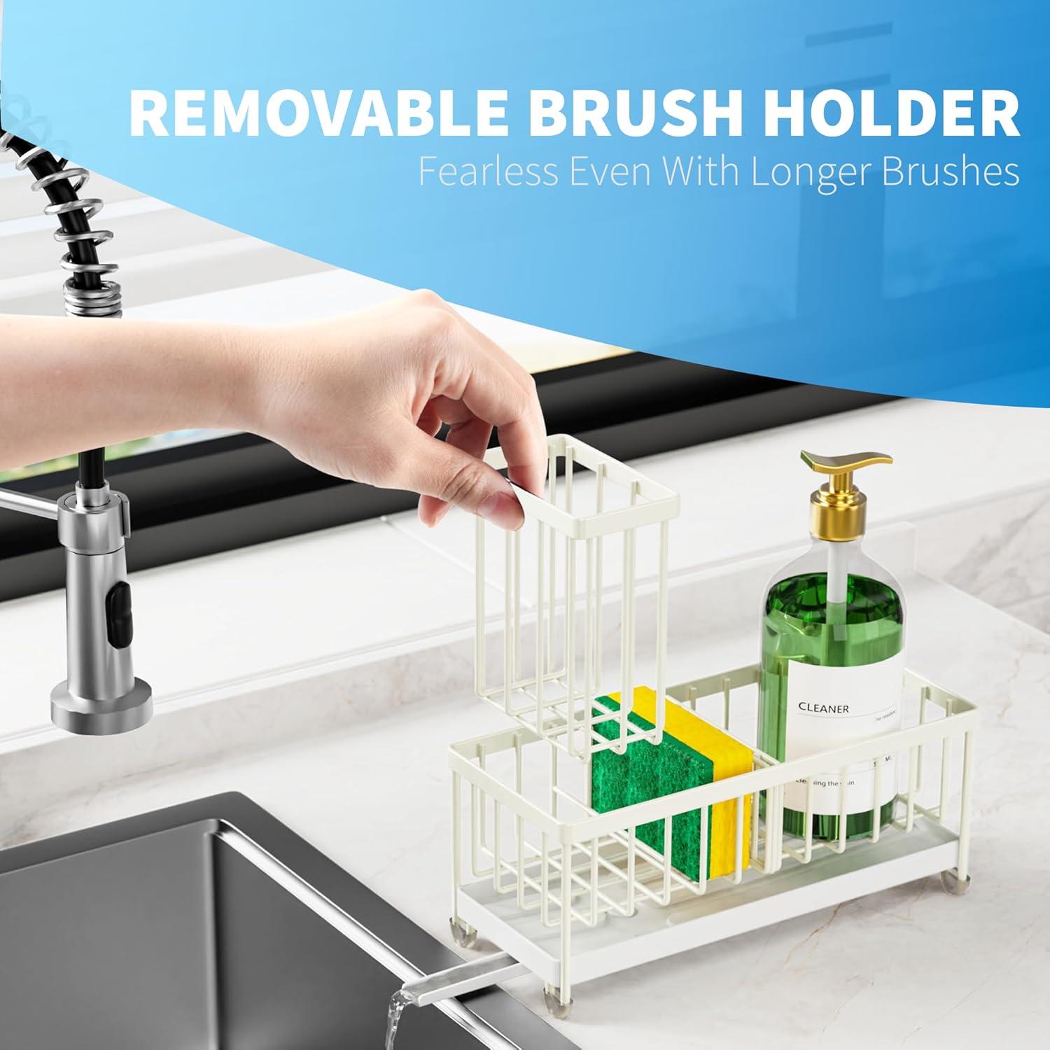 Black Sponge Holder for Kitchen Sink,