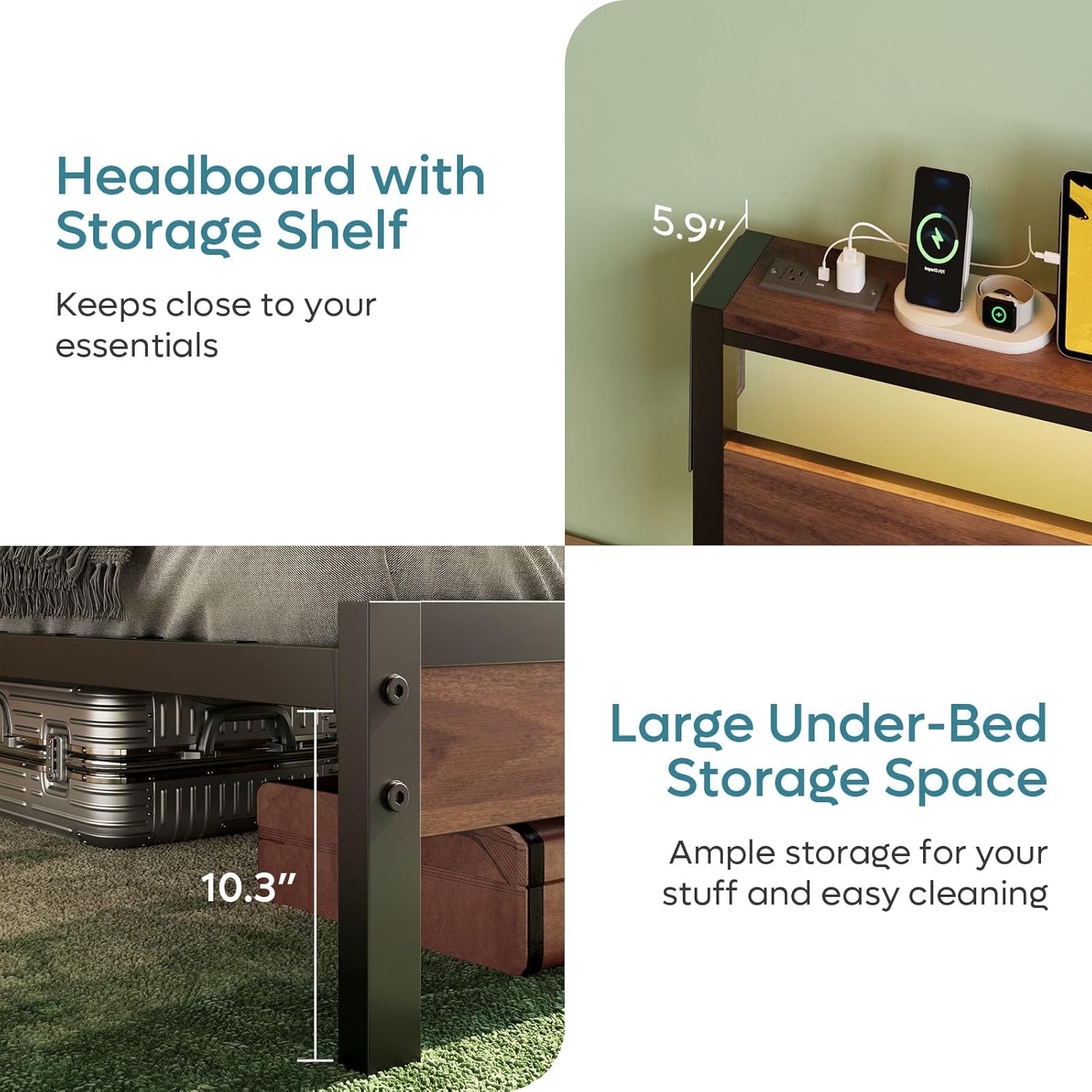 Full Bed Frame with Headboard