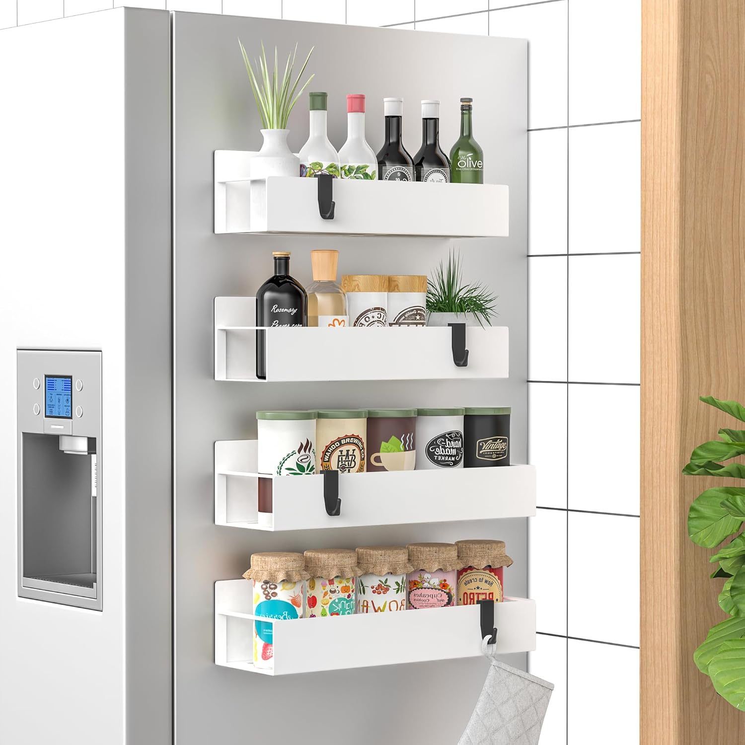 Metal 4 Pack Magnetic Spice Storage