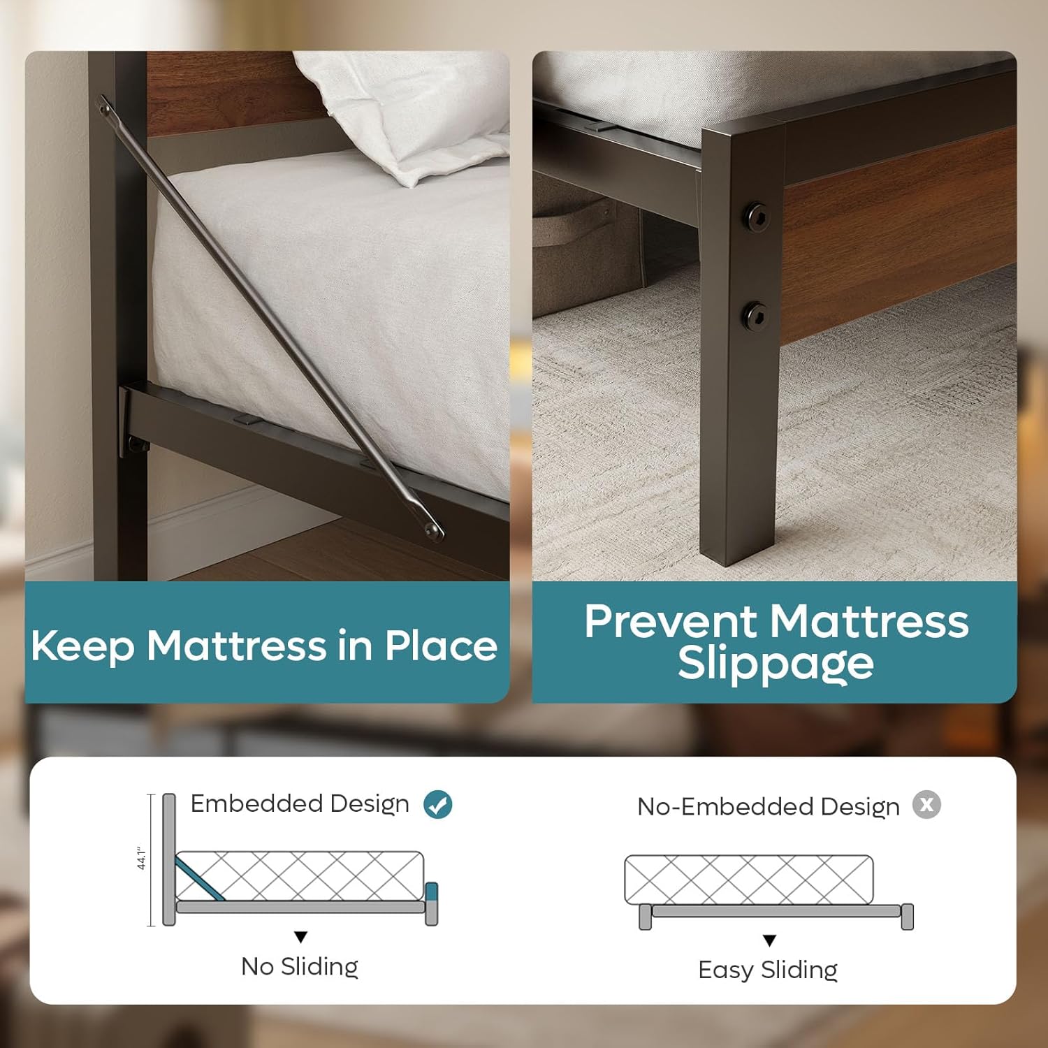 Full Bed Frame with Headboard