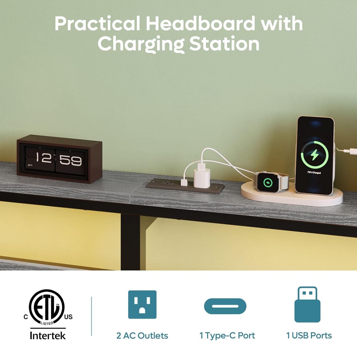 Full Bed Frame with Headboard