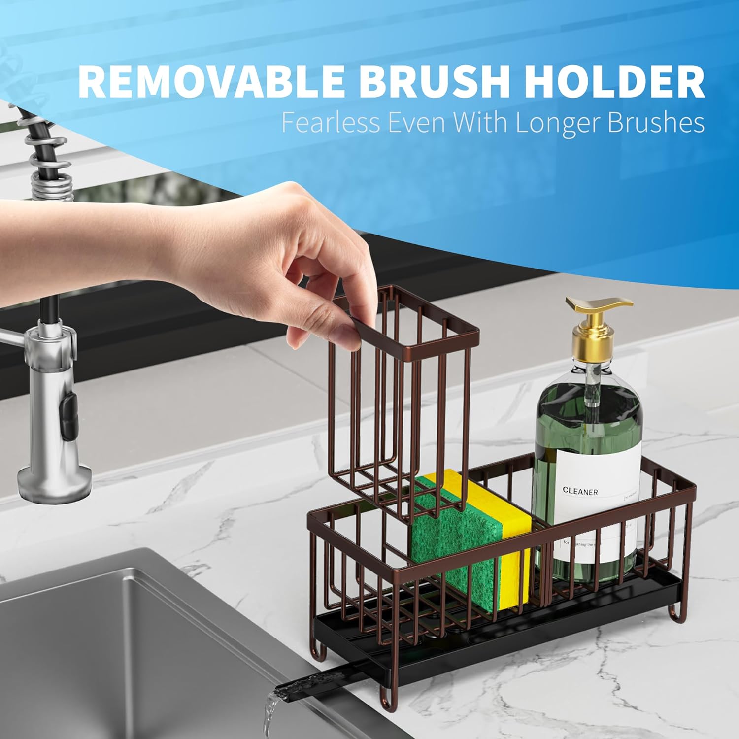 Black Sponge Holder for Kitchen Sink,