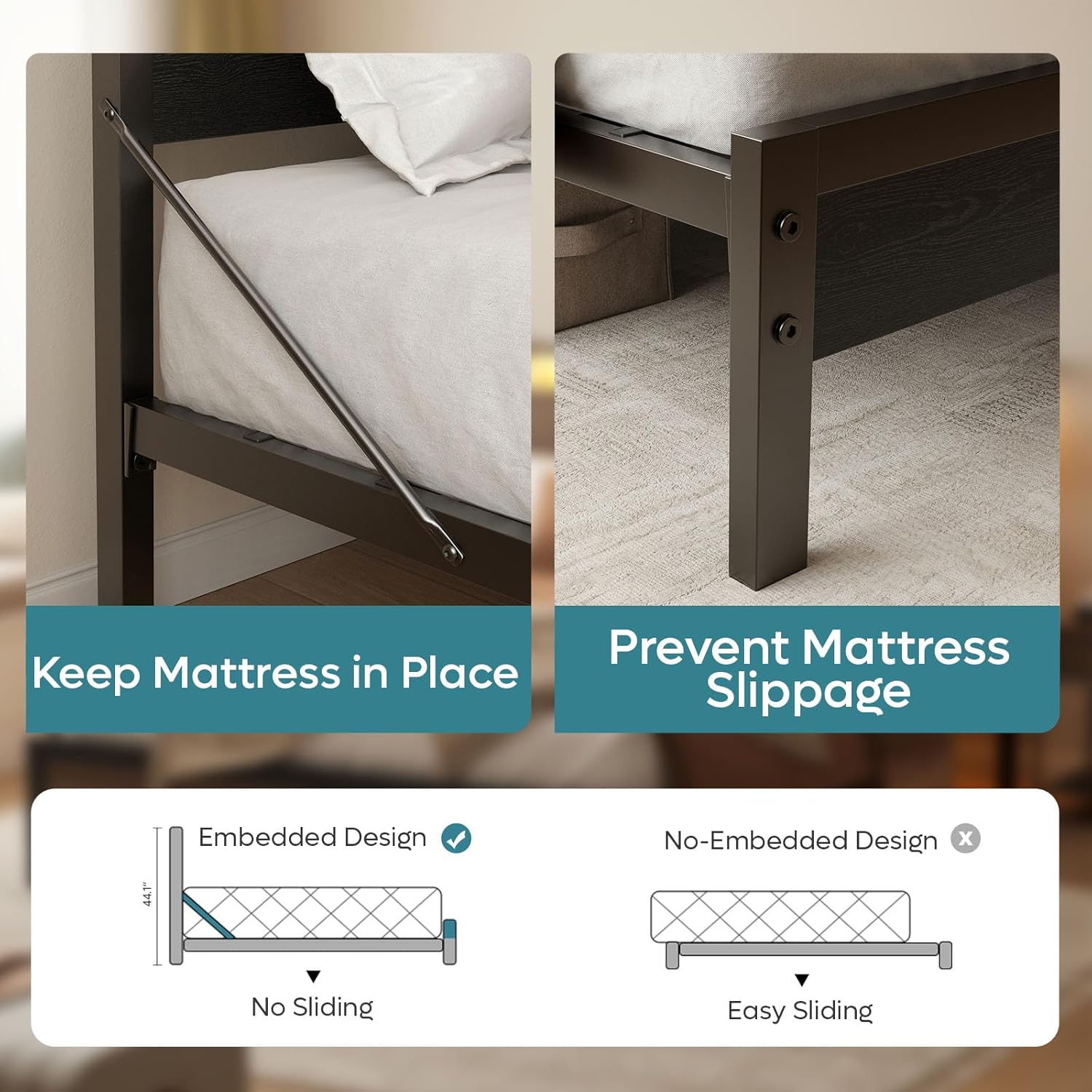 Full Bed Frame with Headboard