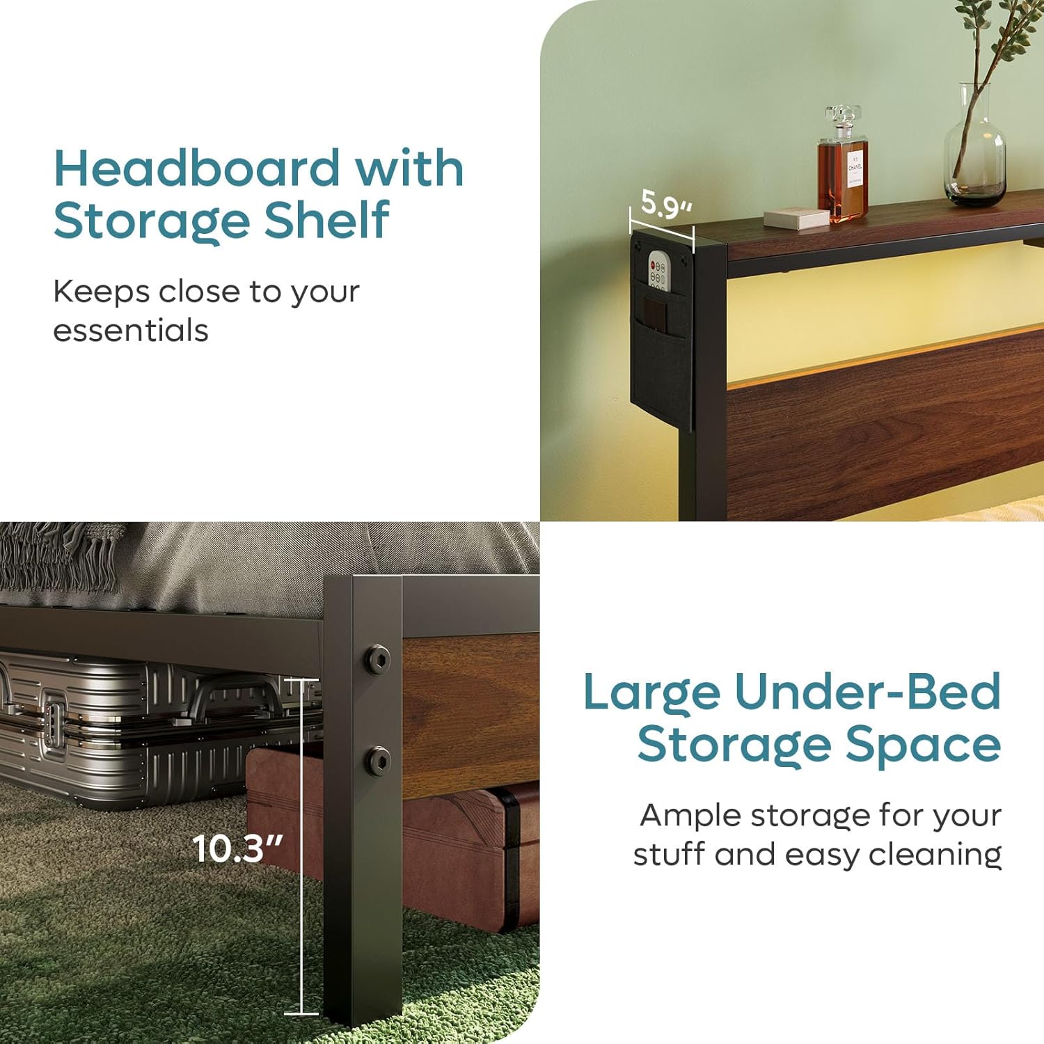 Full Bed Frame with Headboard