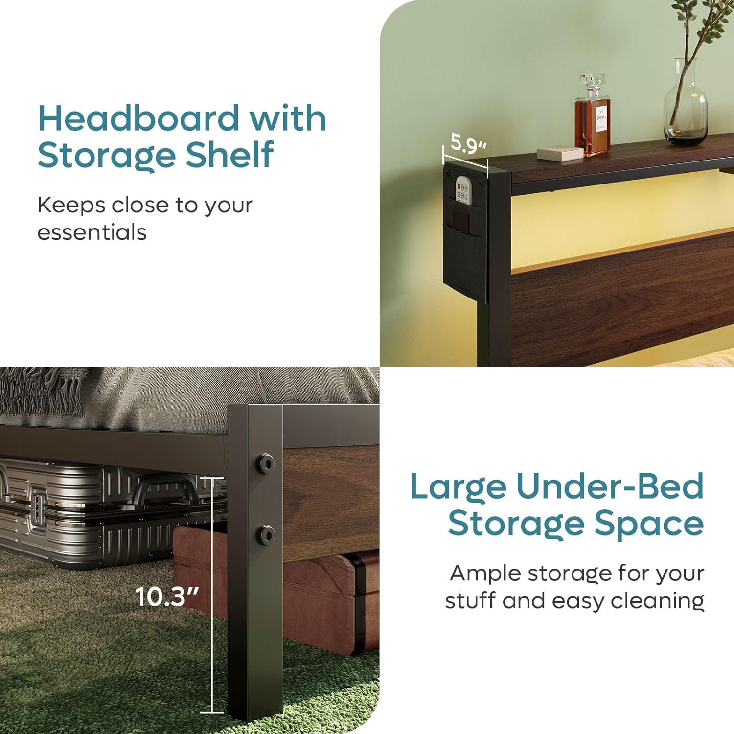 Full Bed Frame with Headboard