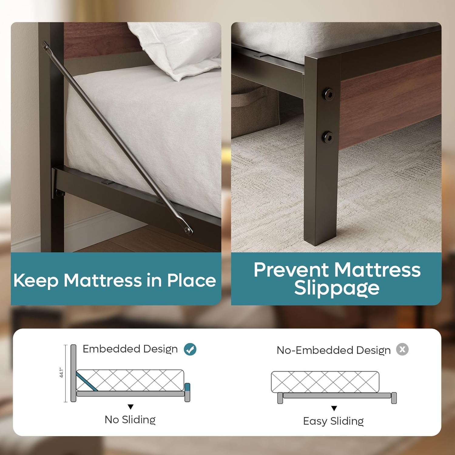 Full Bed Frame with Headboard