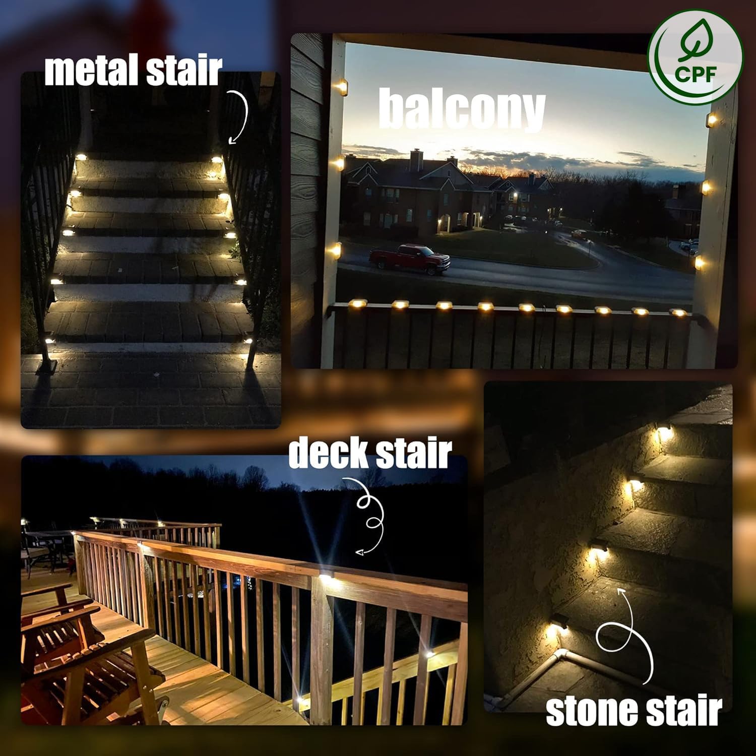 Solar Deck Lights Outdoor 16 Pack,