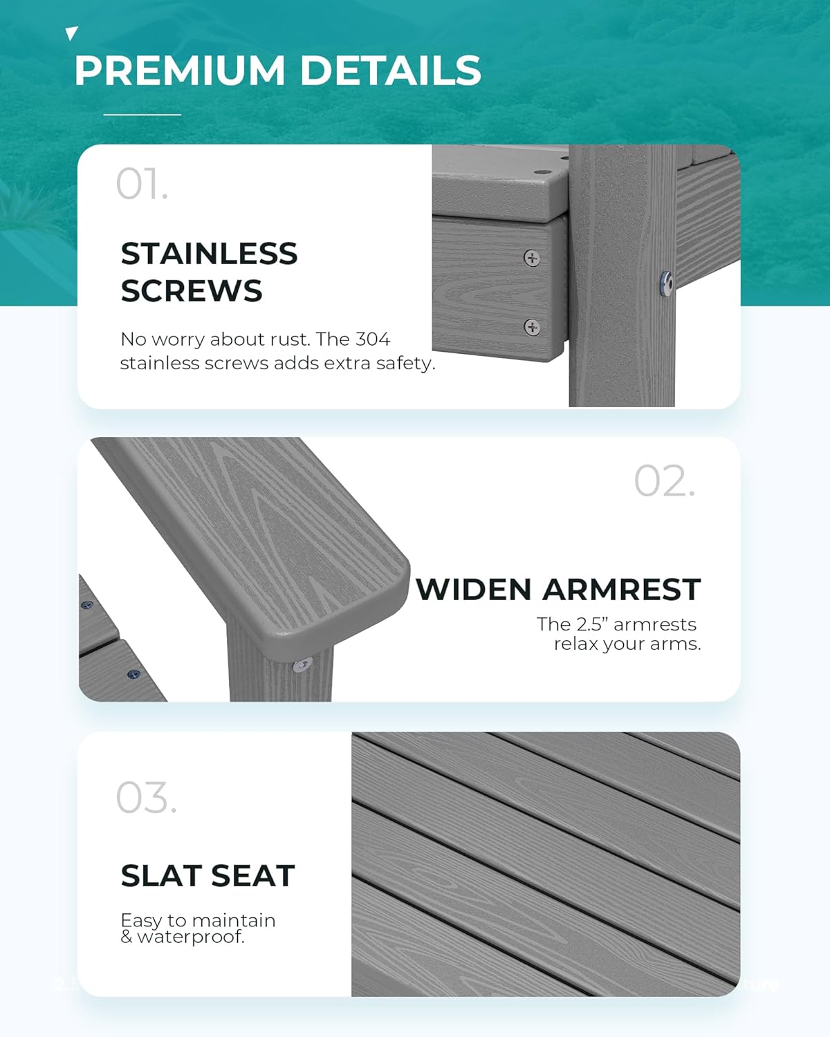 Outdoor HDPE Dining Table Set, 7-Piece Outdoor Dining Table Sets