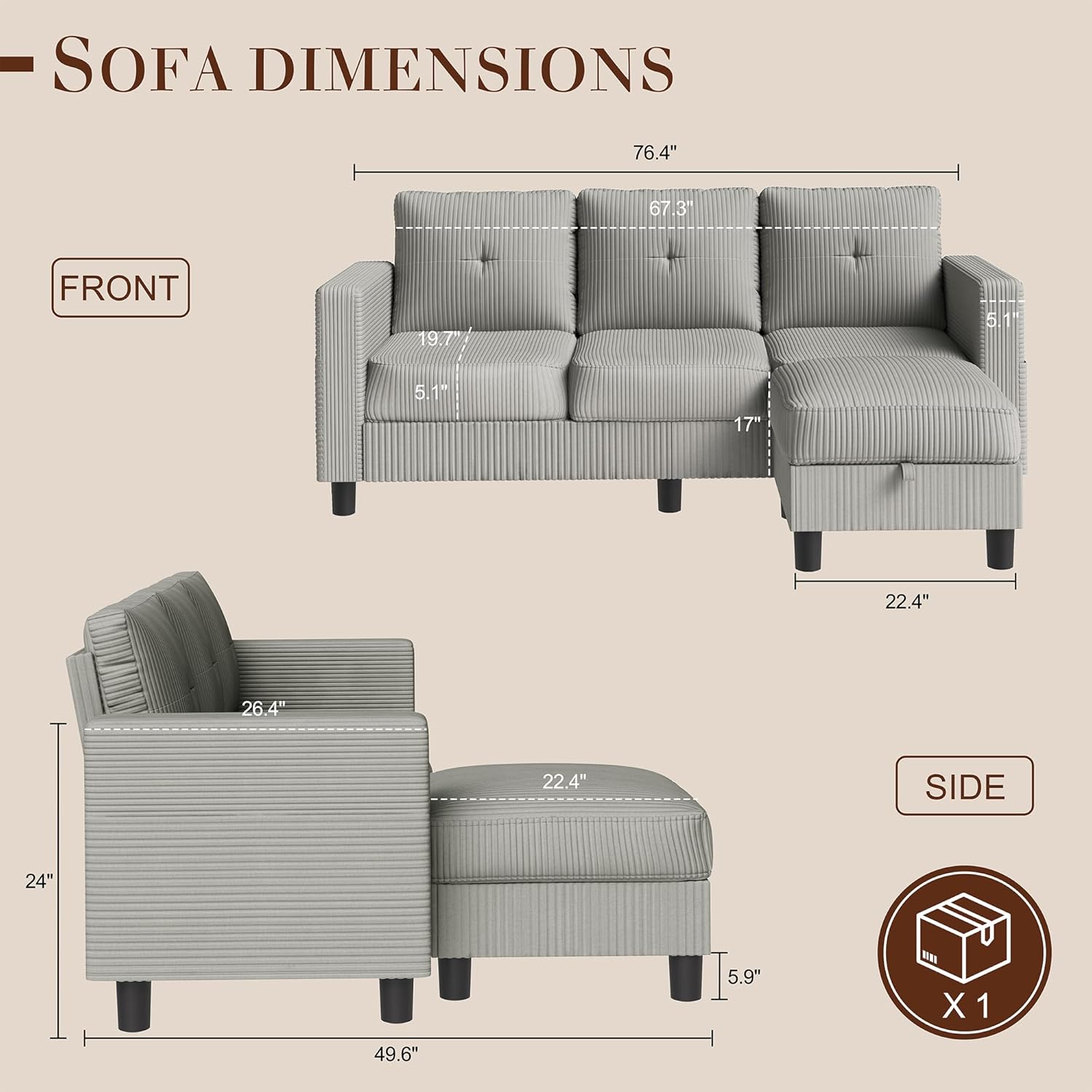Sectional Sofas Couches for Living Room
