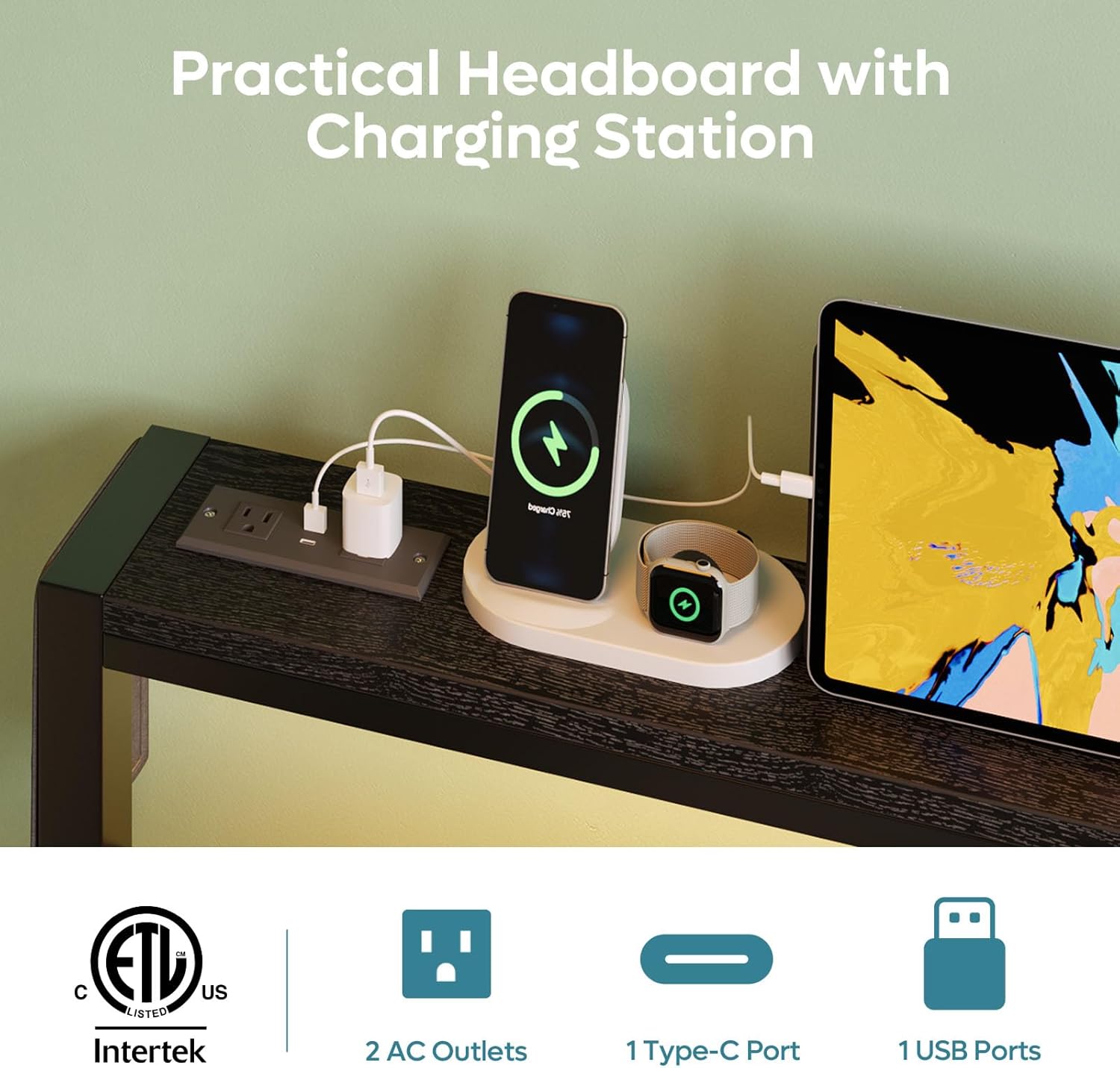 Full Bed Frame with Headboard