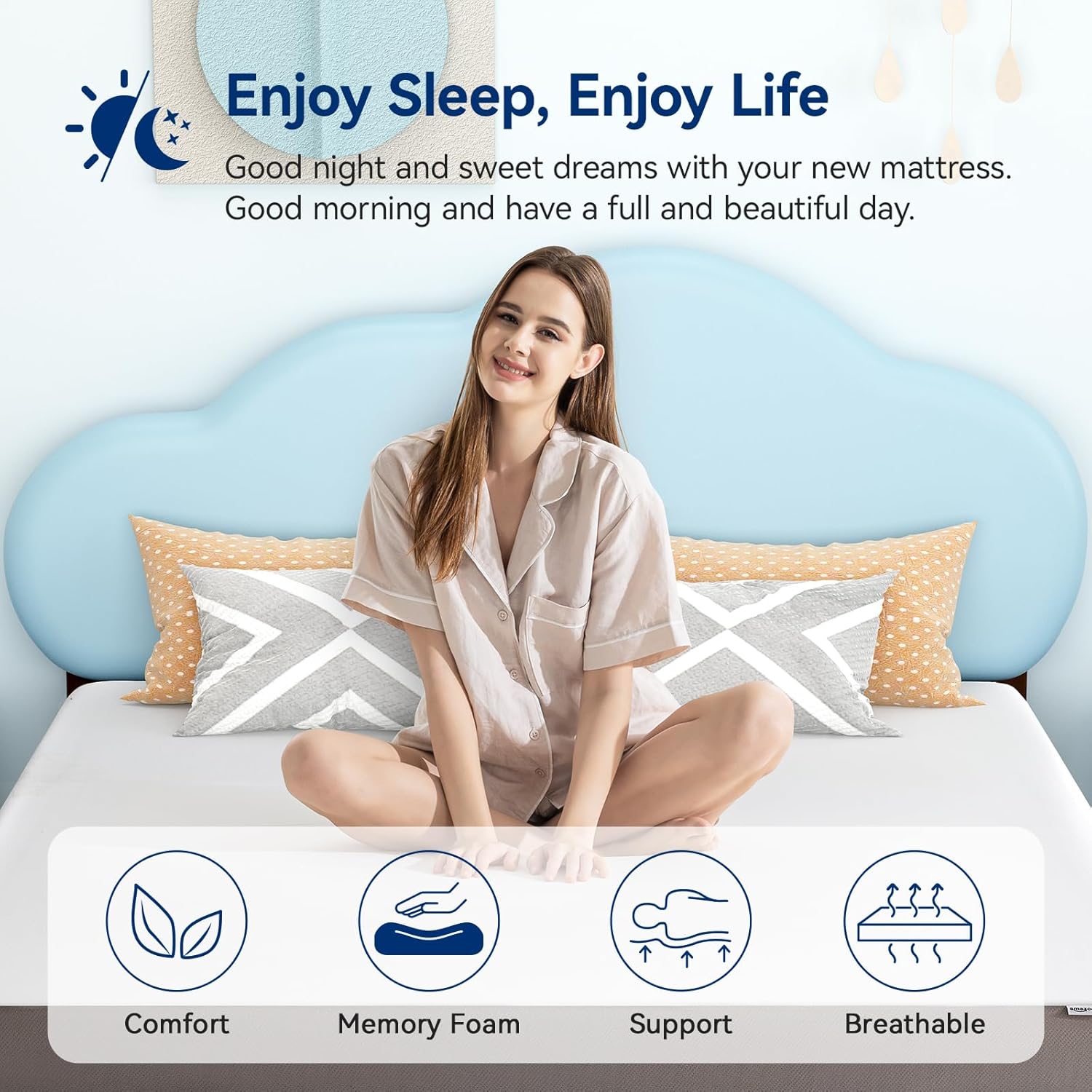 Plush Memory Foam Bed Mattress,