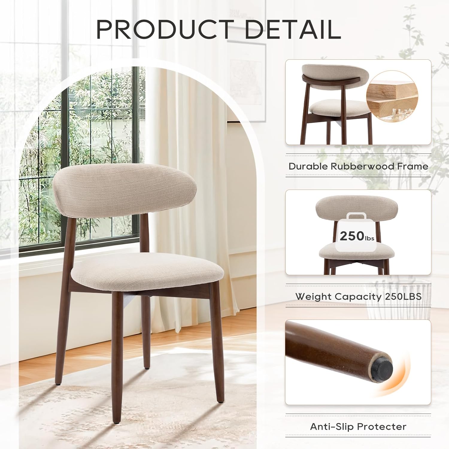 Wooden Dining Chairs Set of 4