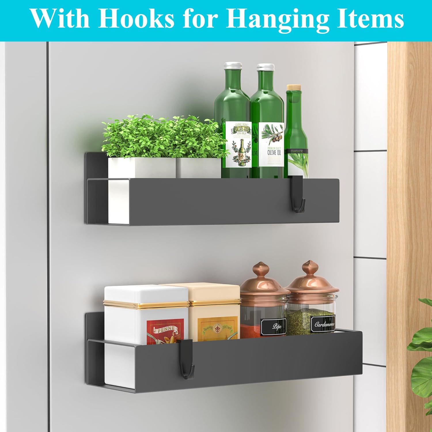 Metal 4 Pack Magnetic Spice Storage