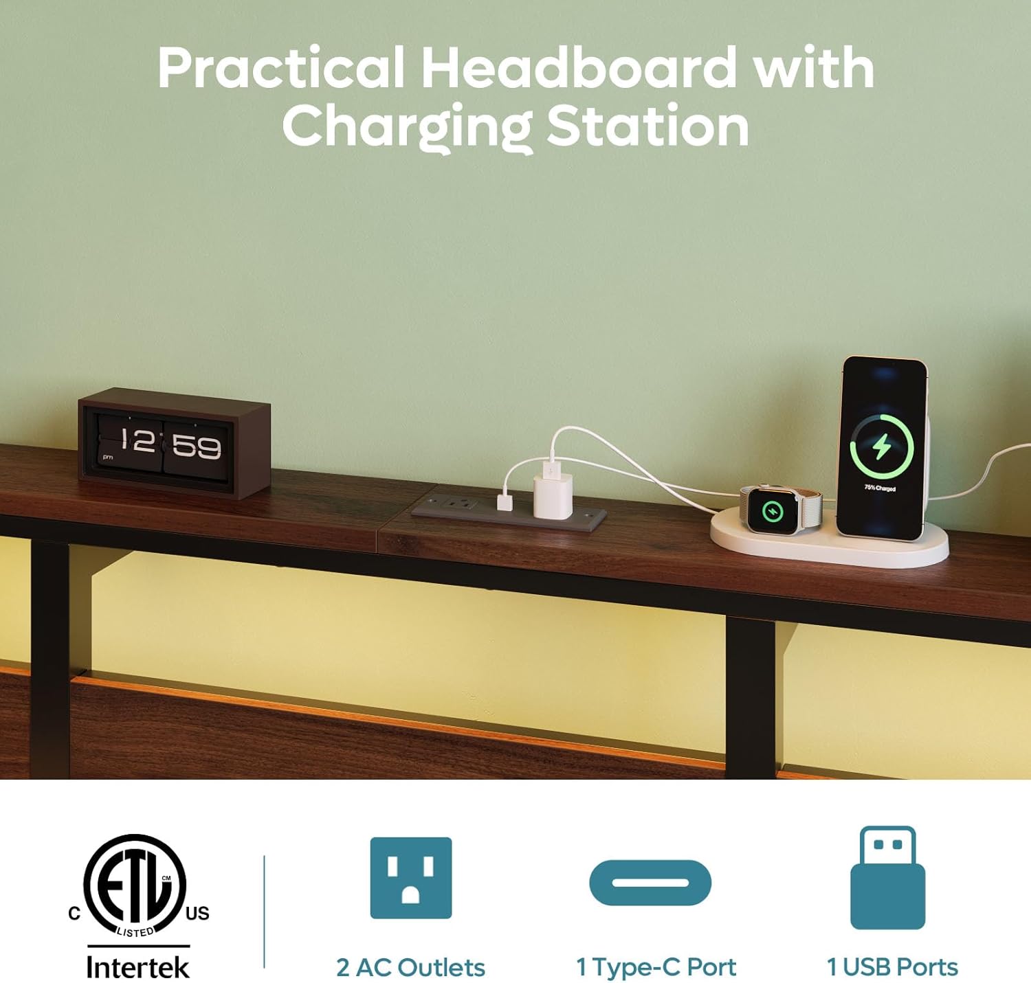 Full Bed Frame with Headboard