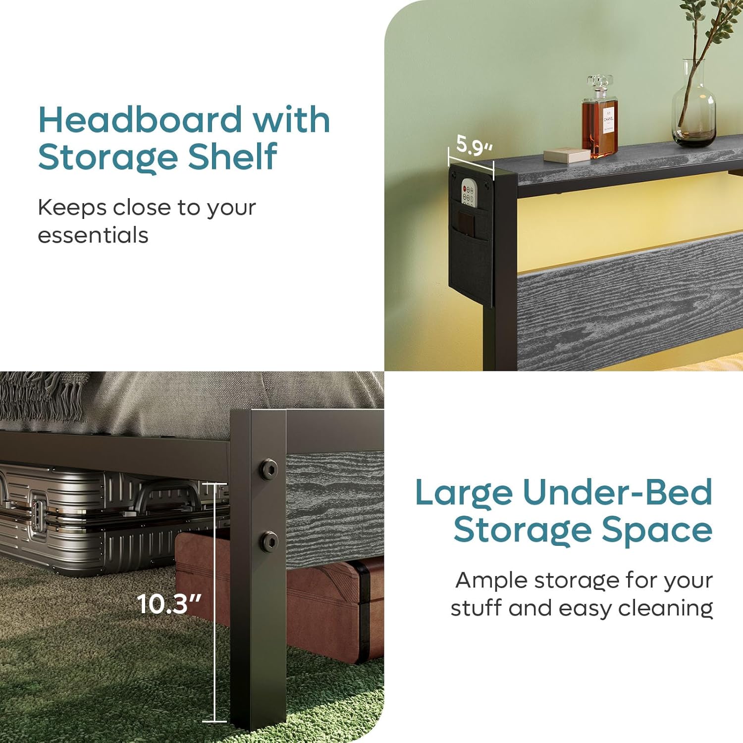 Full Bed Frame with Headboard