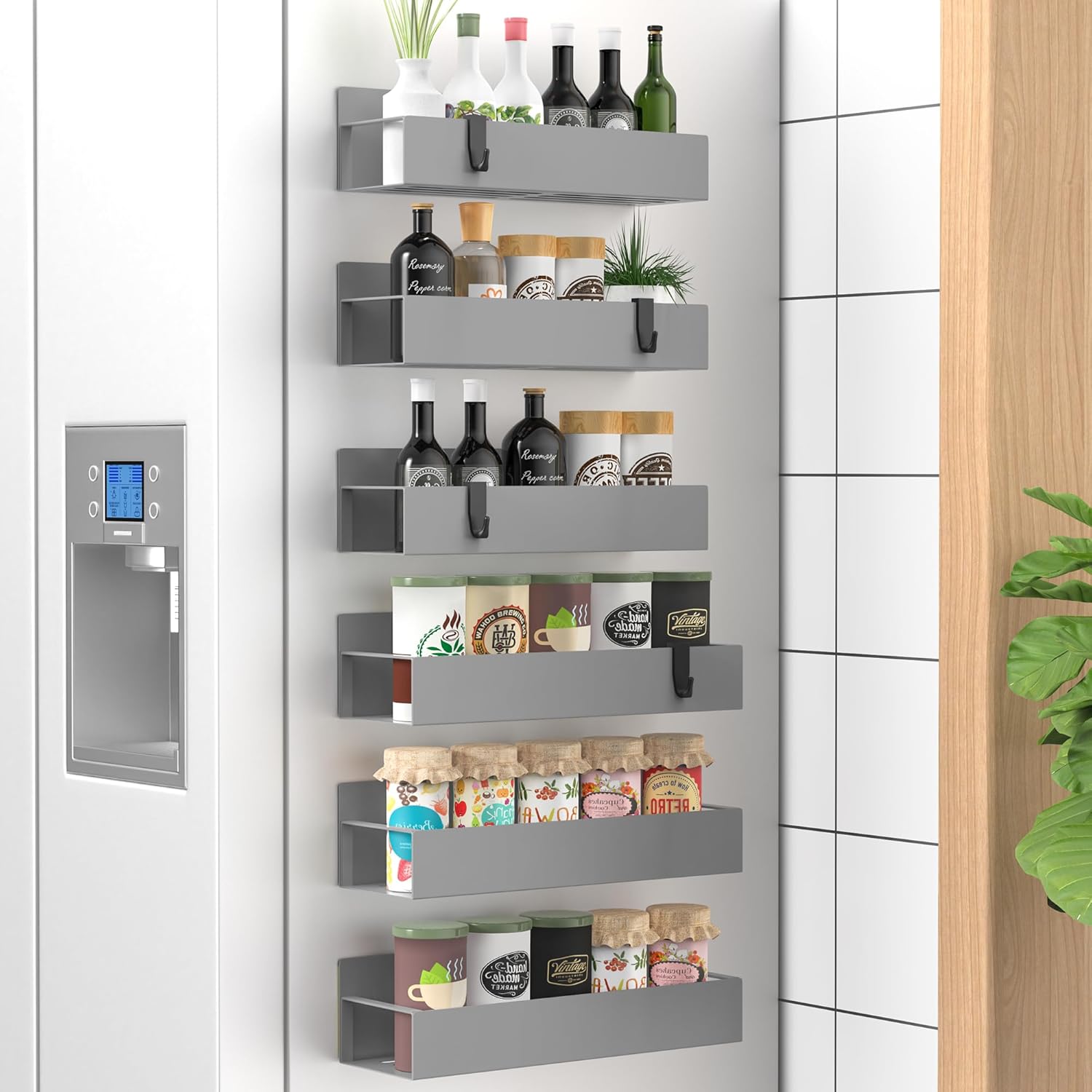 Metal 4 Pack Magnetic Spice Storage