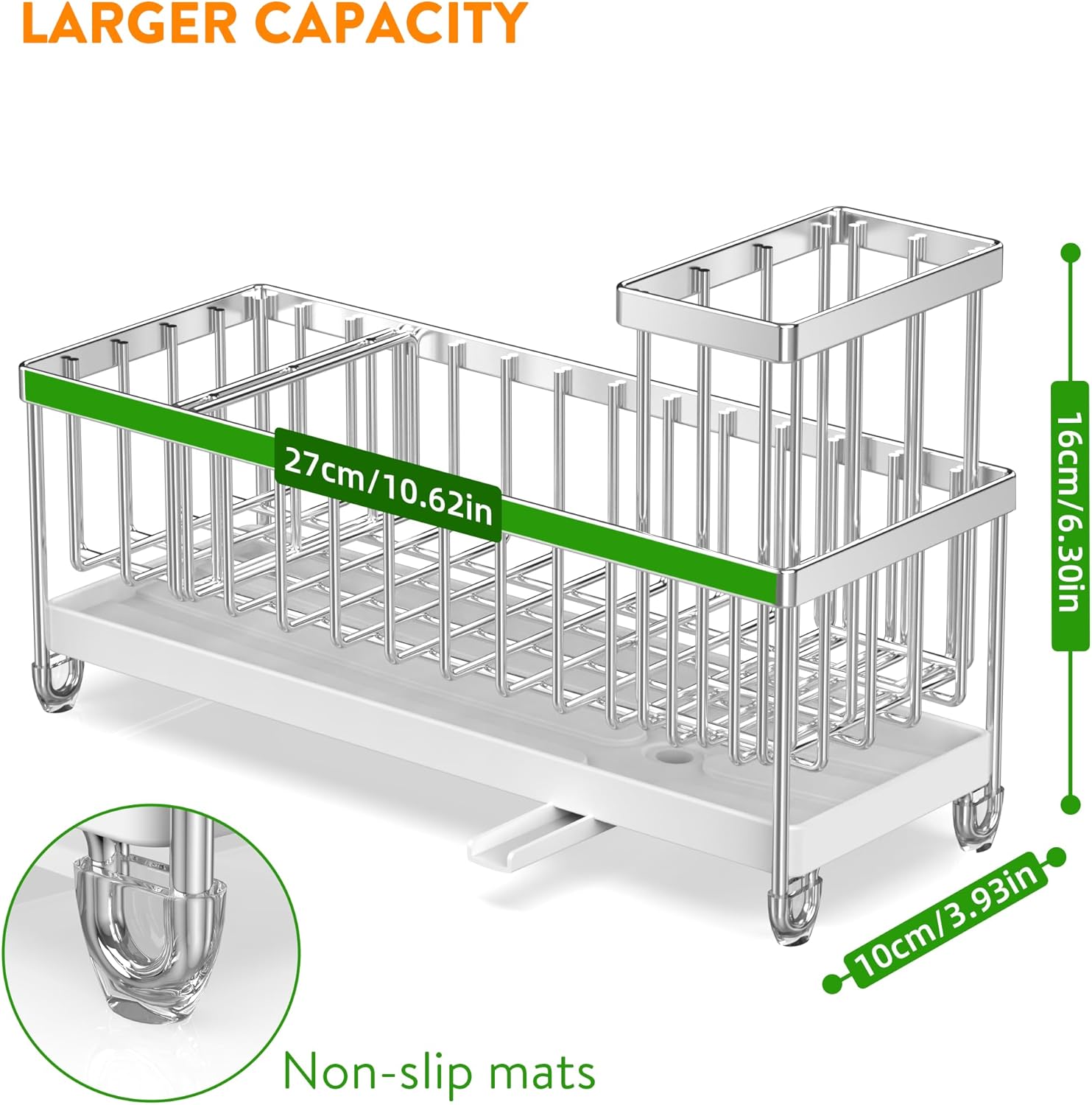 Black Sponge Holder for Kitchen Sink,