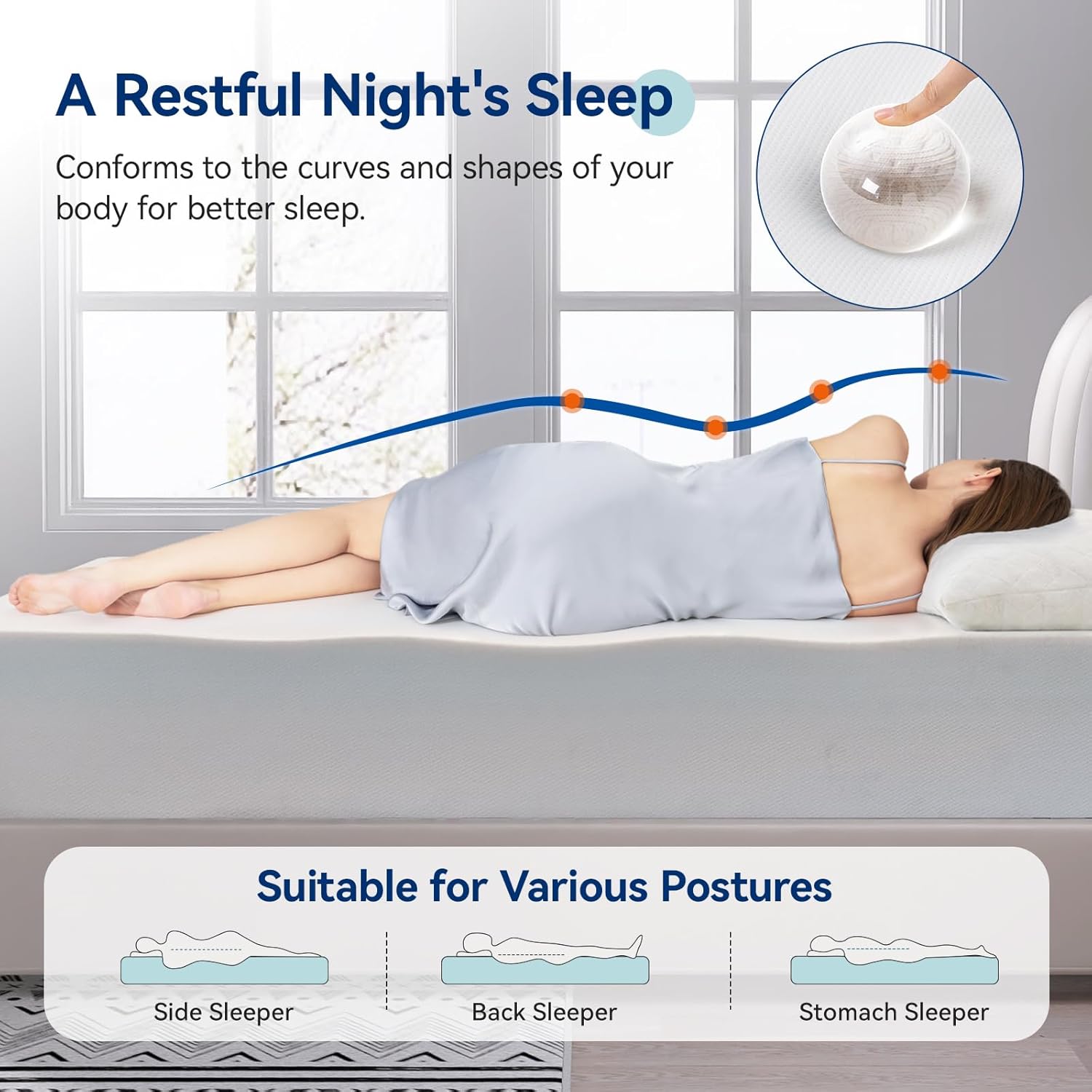 Plush Memory Foam Bed Mattress,