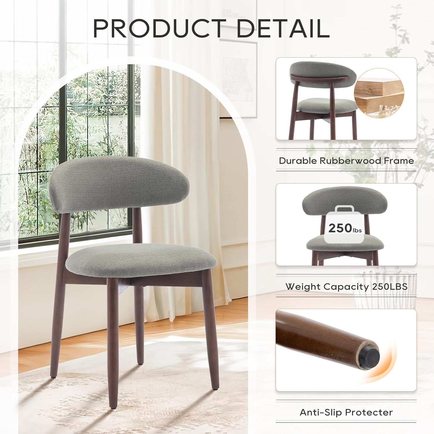 Wooden Dining Chairs Set of 4