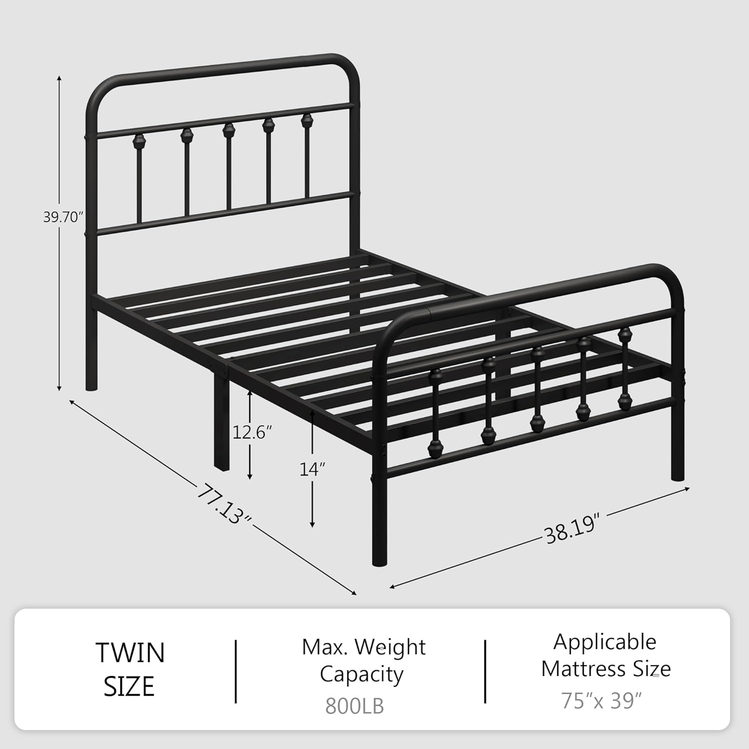 Queen Bed Frame with 2 Storage Drawers,
