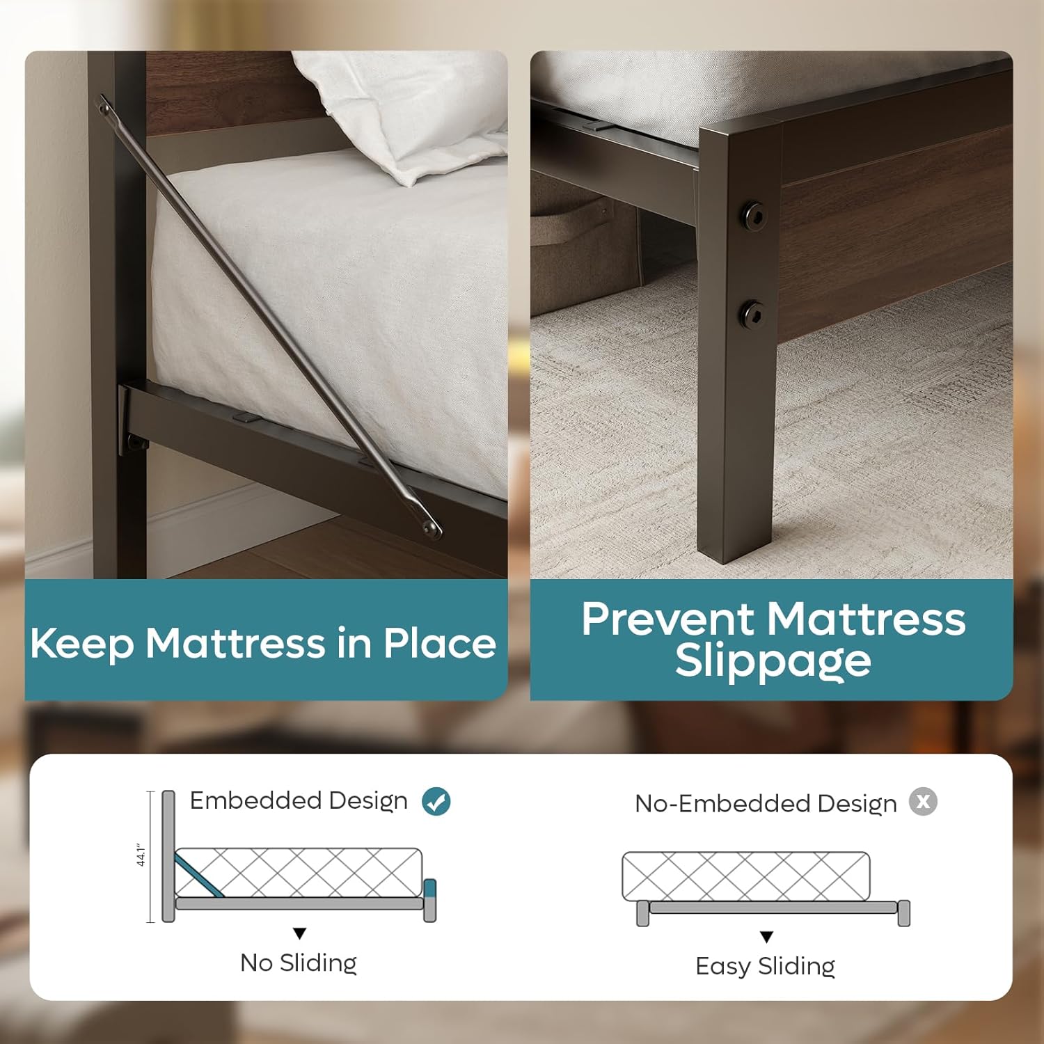 Full Bed Frame with Headboard