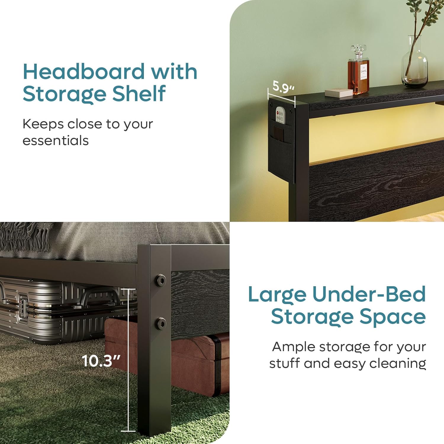 Full Bed Frame with Headboard