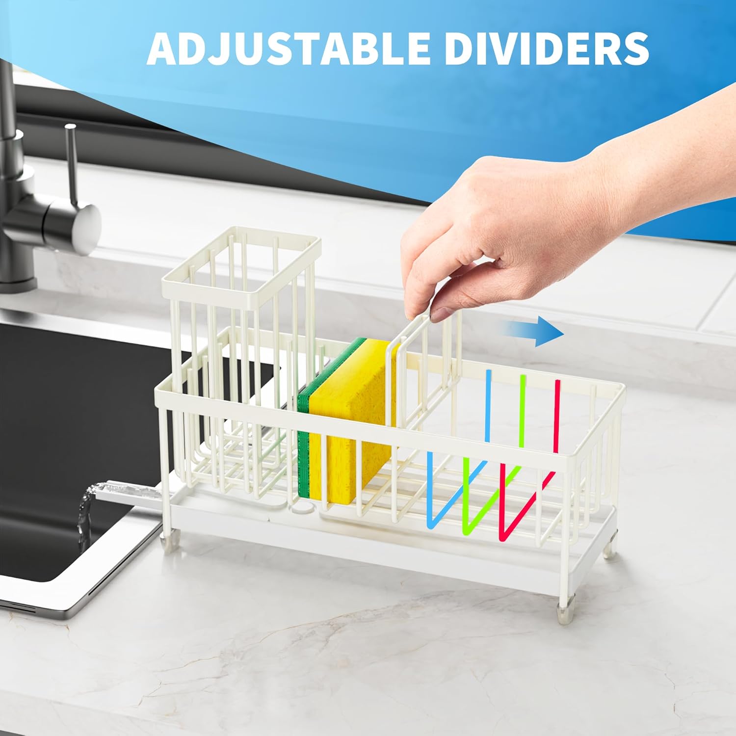 Black Sponge Holder for Kitchen Sink,