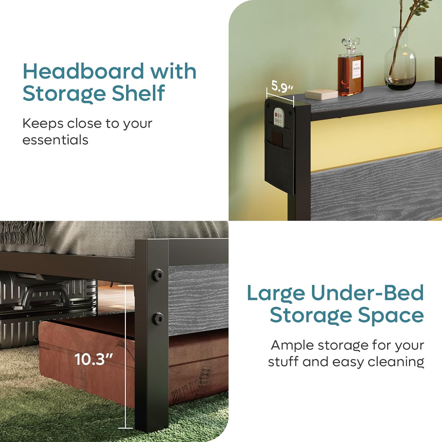 Full Bed Frame with Headboard