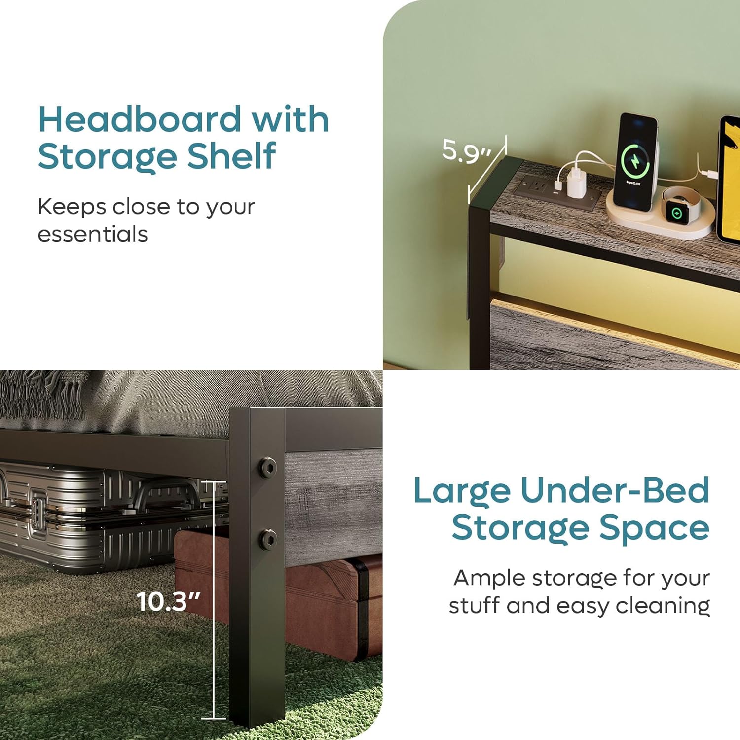 Full Bed Frame with Headboard