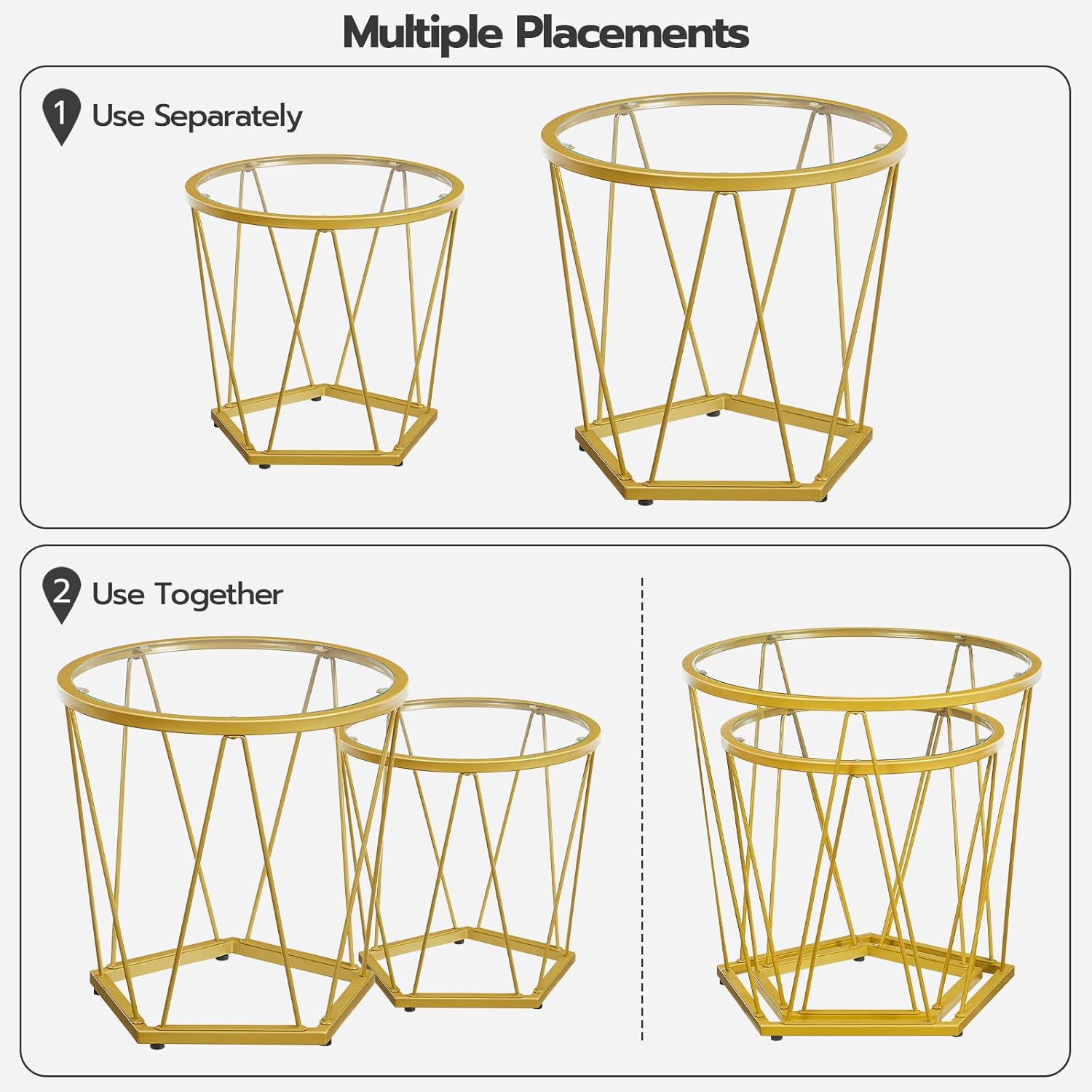 Small Coffee Table Set of 2,