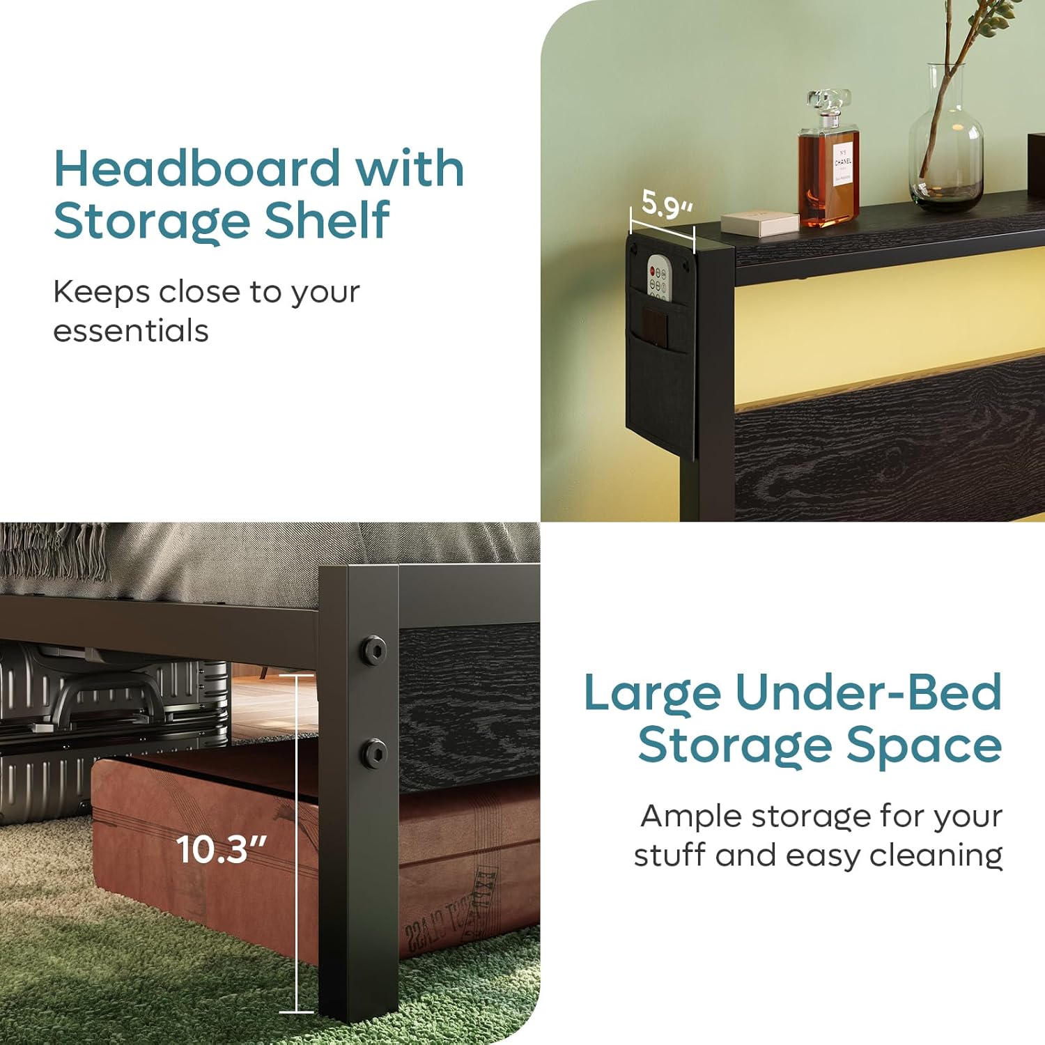 Full Bed Frame with Headboard