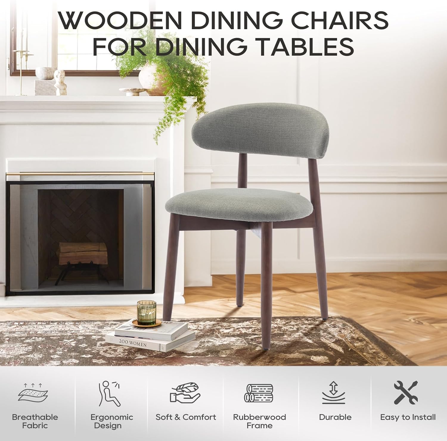 Wooden Dining Chairs Set of 4