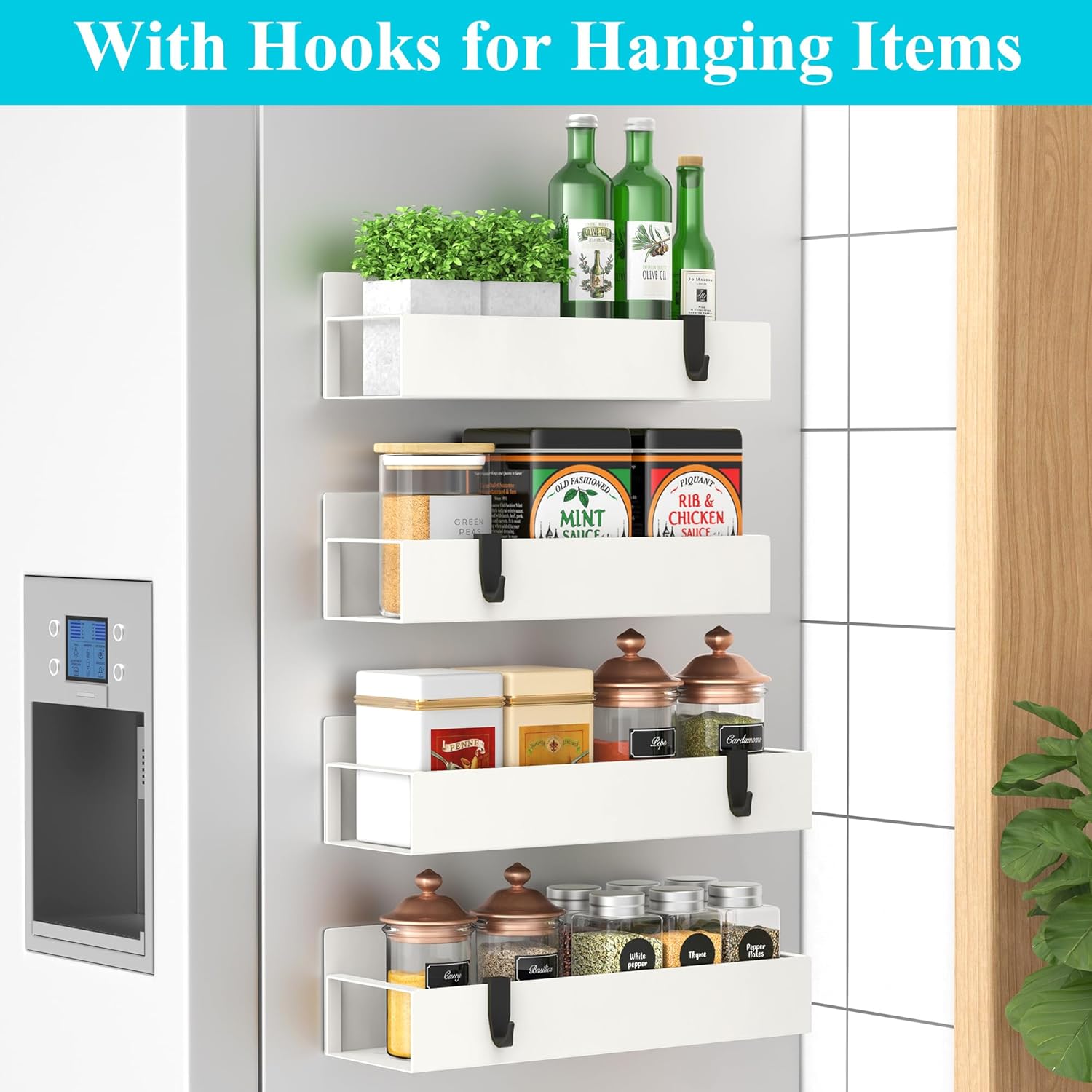 Metal 4 Pack Magnetic Spice Storage