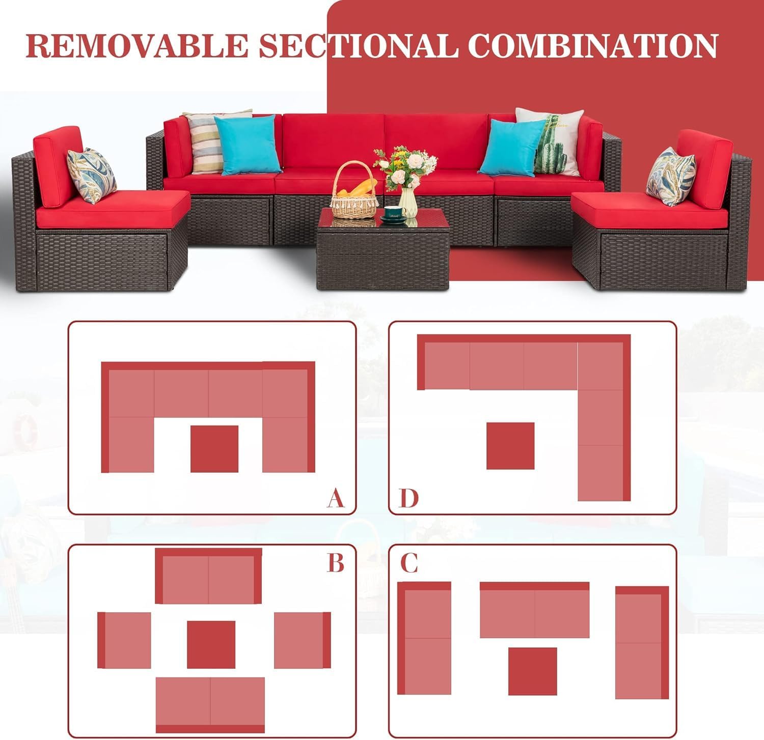 7 Pieces Patio Furniture Sets